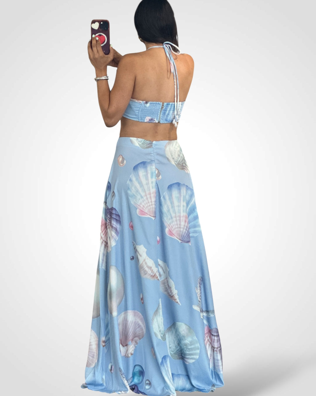 SJQ-BLUE SHELL MAXI DRESS