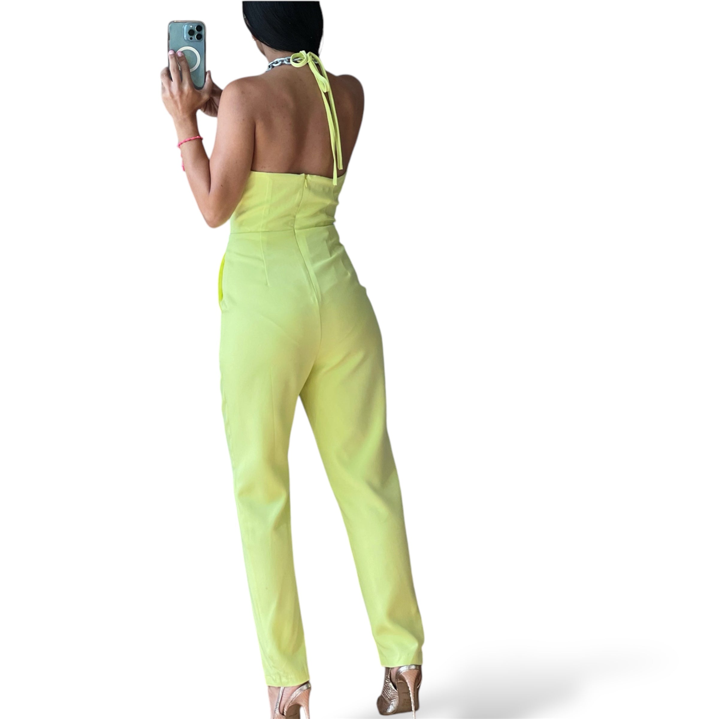 Halter Lime Jumsuit•-3
