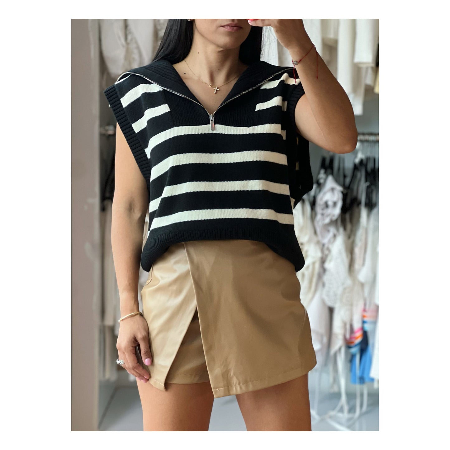 Black Cream Sweater