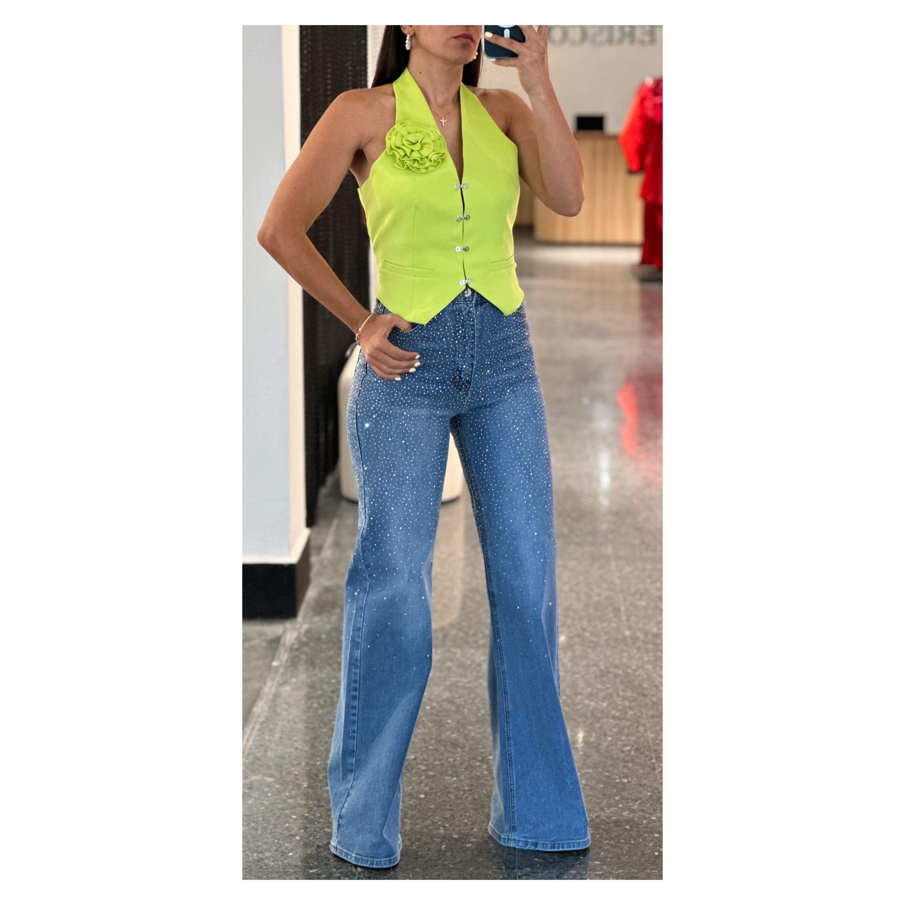 LIME RACERBACK DRESSY VEST•-2