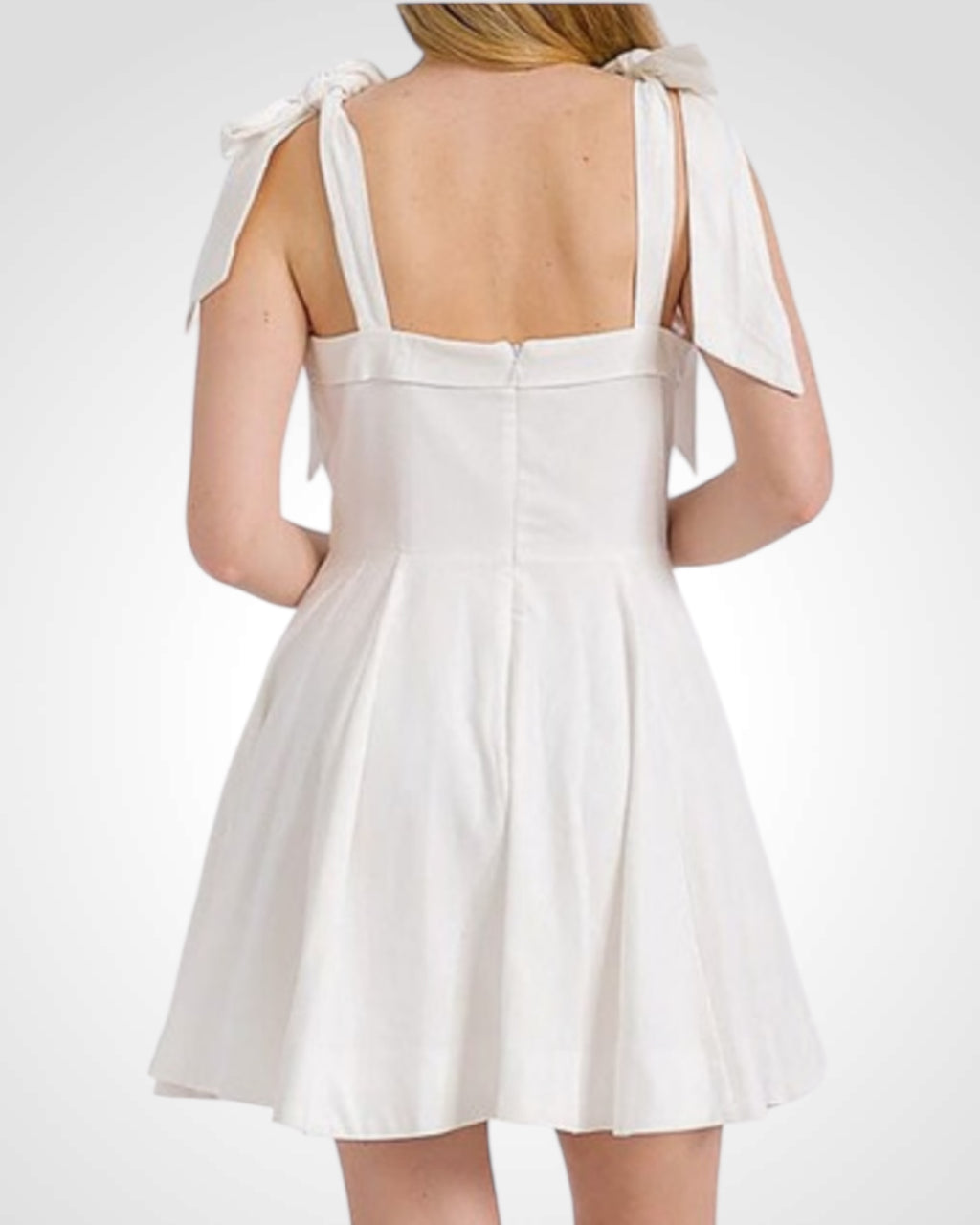 SJQ-Sleeveless Square Neck Front Pockets Mini Dress