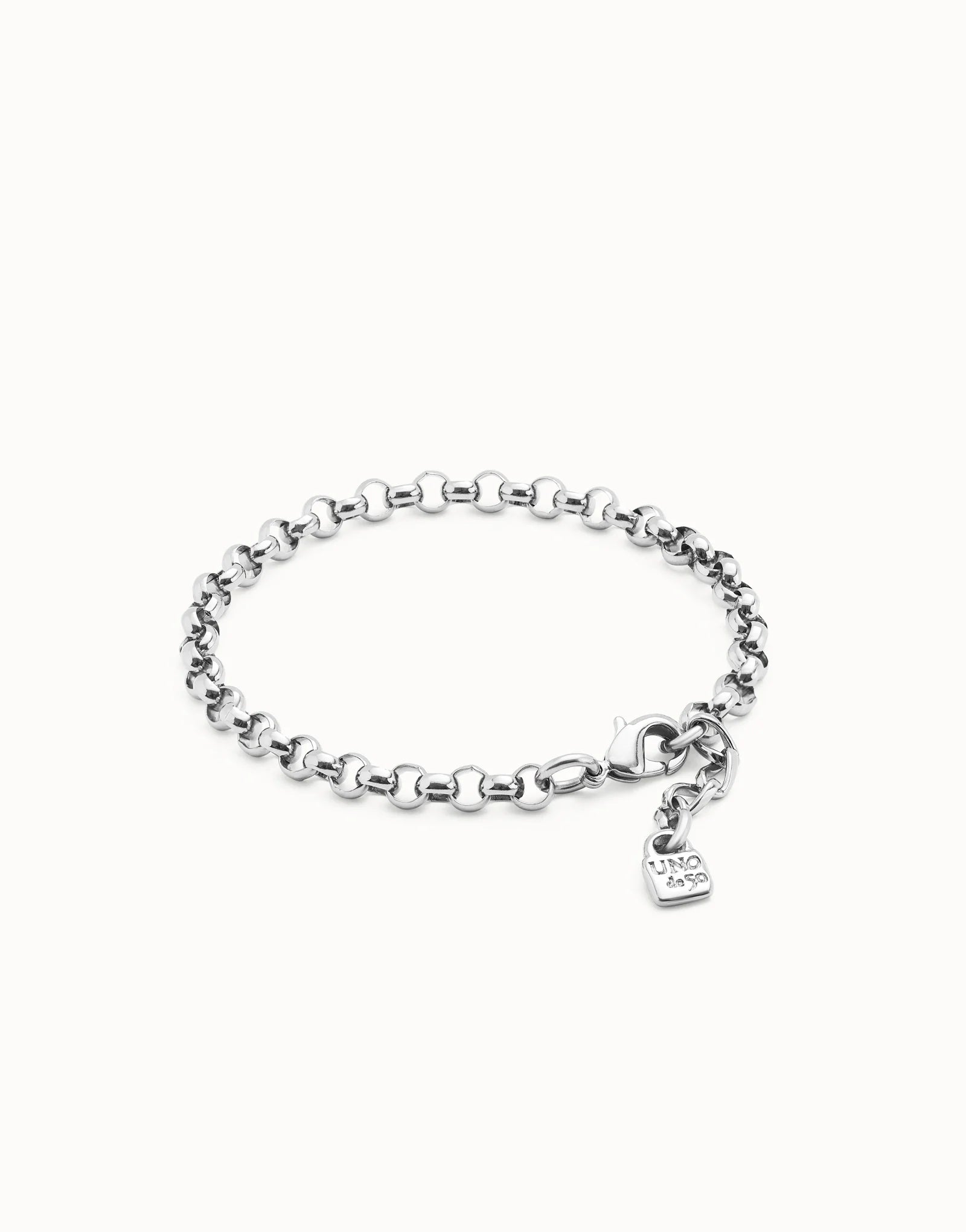 UNO DE 50 - Pulsera cadena bañadas en plata de ley-2
