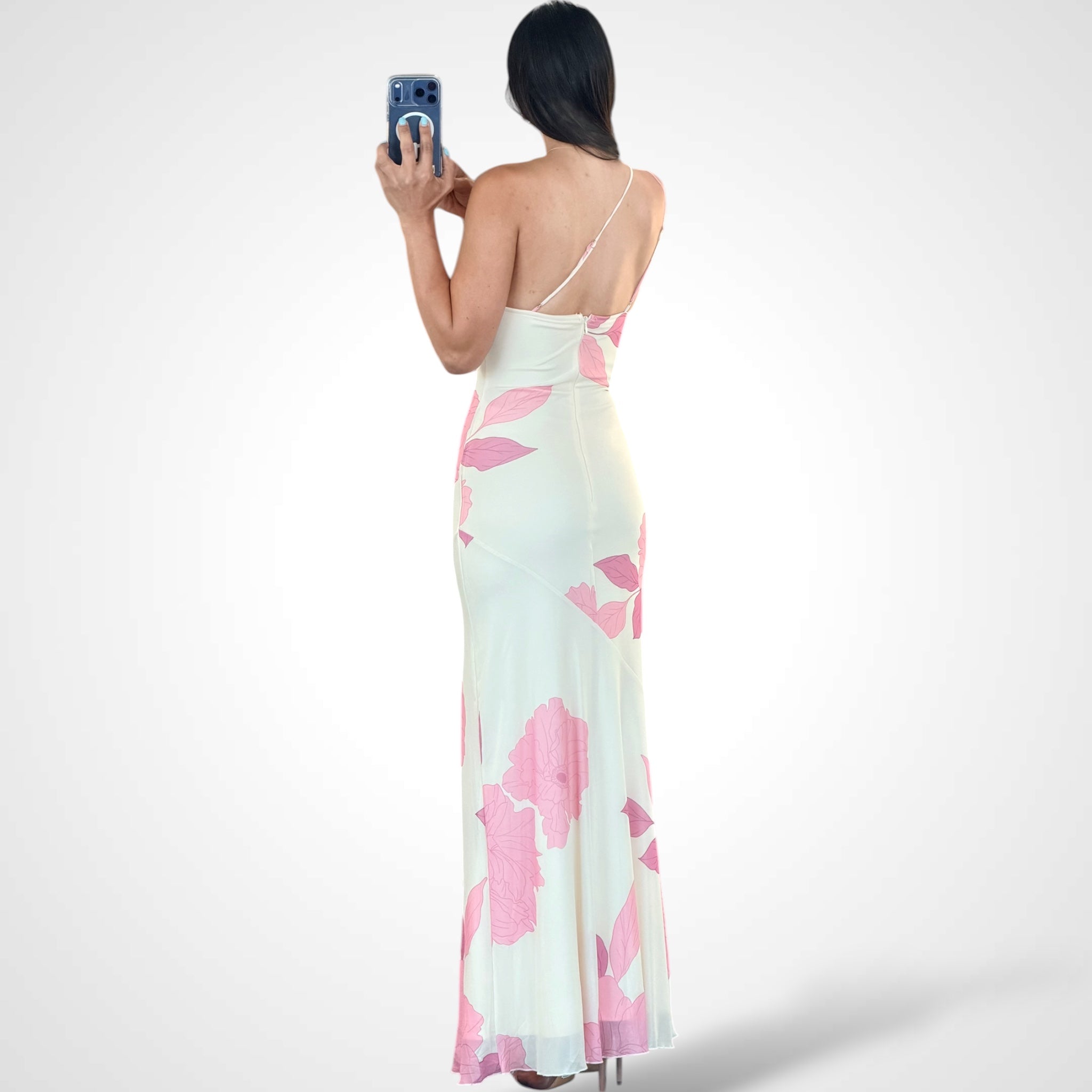 One Shoulder Maxi Dress•-3