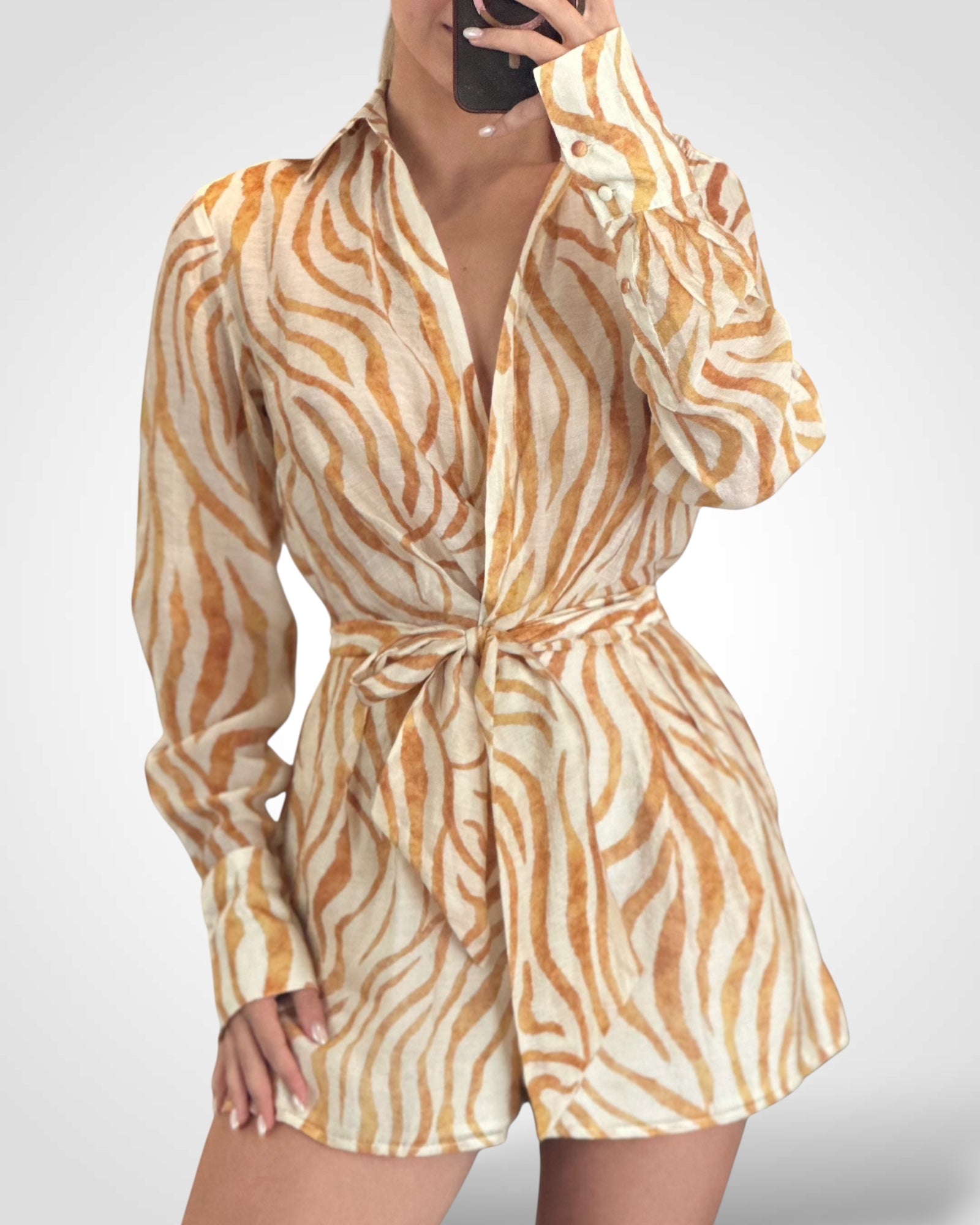 Zebra Shirt Romper-1