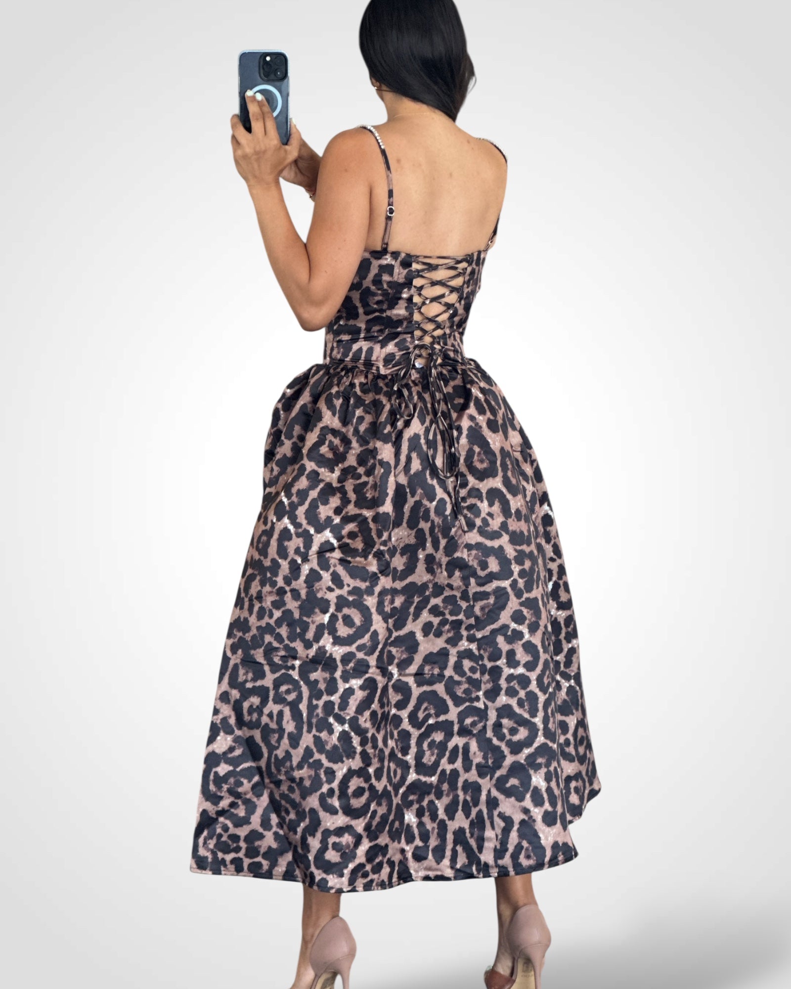SJQ-ELEGANT ANIMAL PRINT DRESS