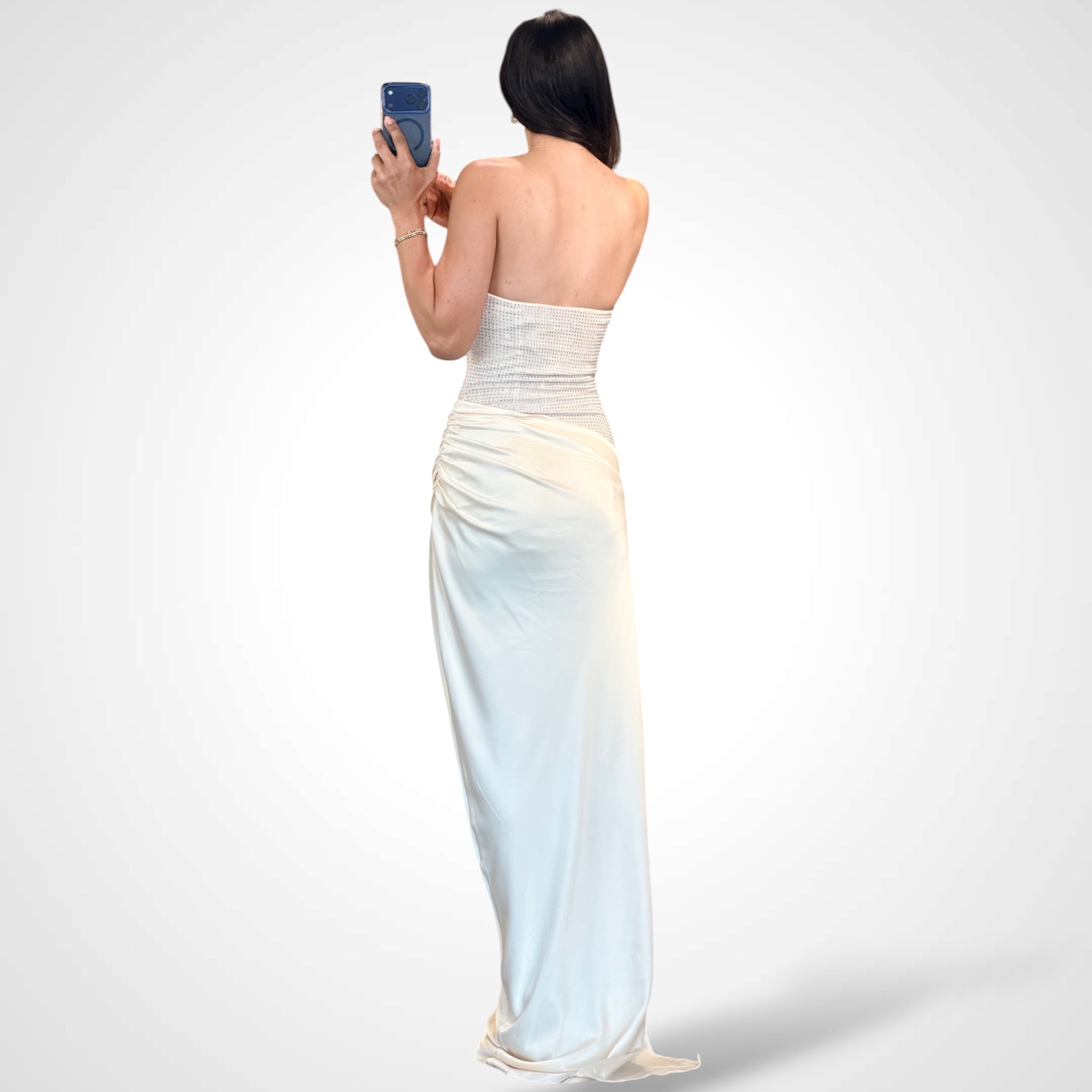 GLAMOROUS CHAMPAGNE MAXI DRESS•-3