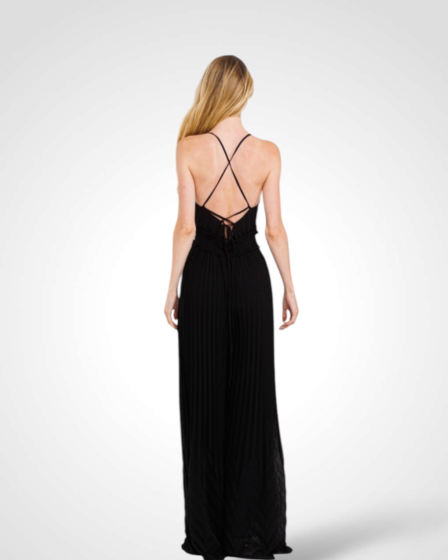 Pleats Detail Jumpsuit (BLACK)