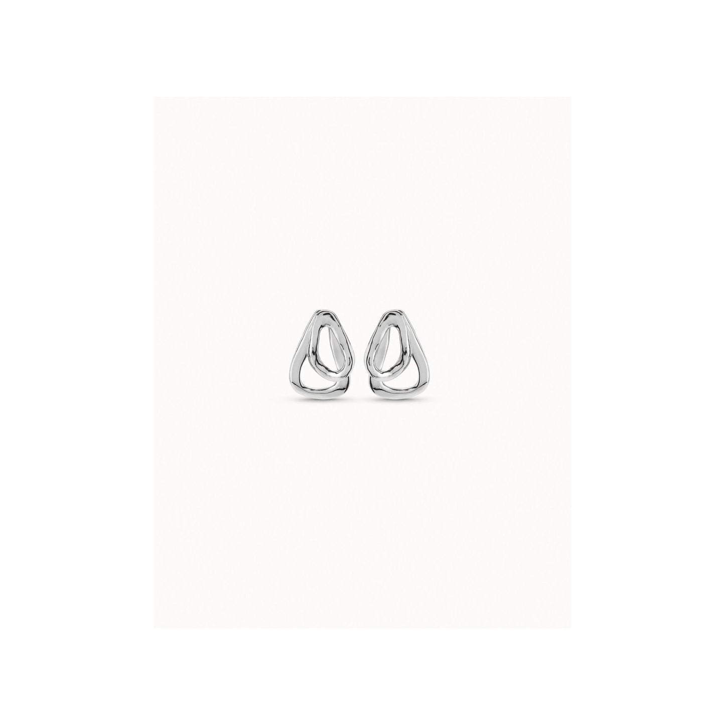 UNO D 50-Sterling silver-plated earrings with 2 overlapping links