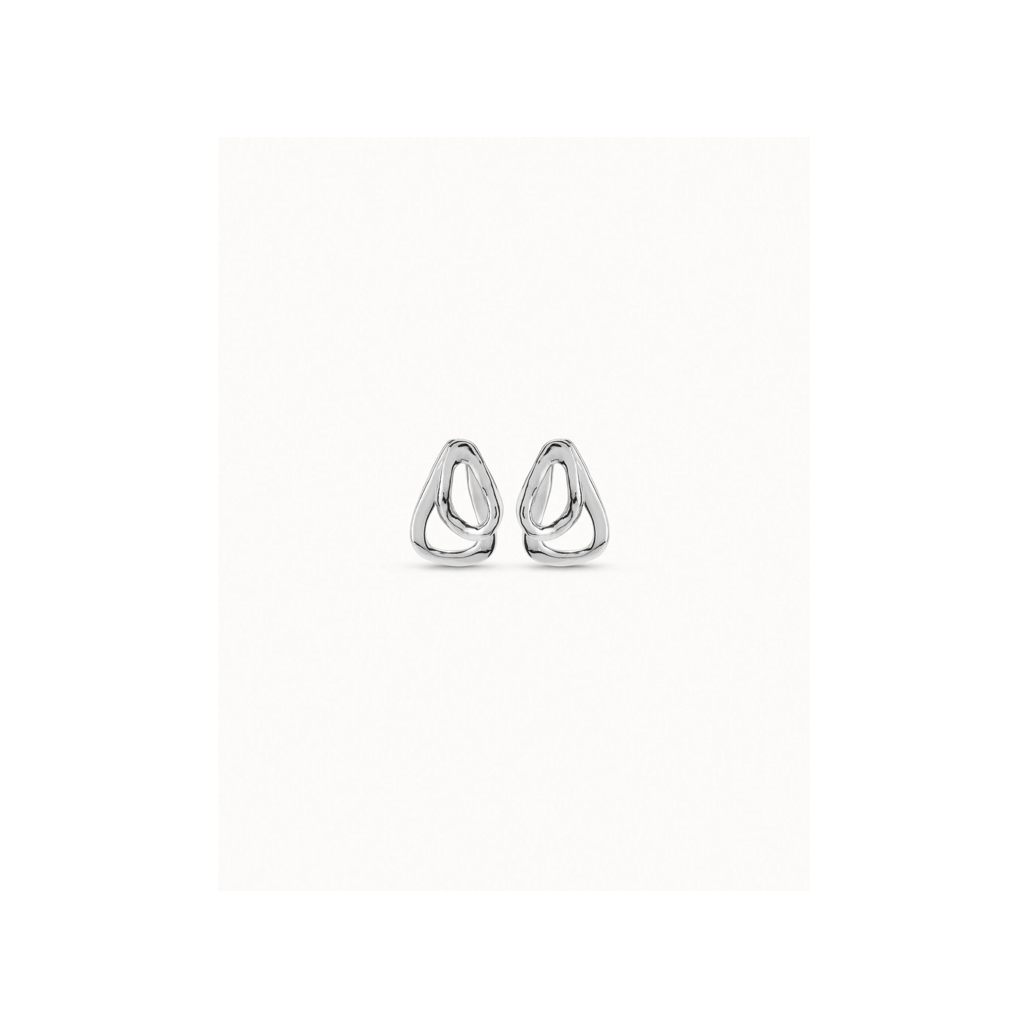 UNO D 50-Sterling silver-plated earrings with 2 overlapping links•-1