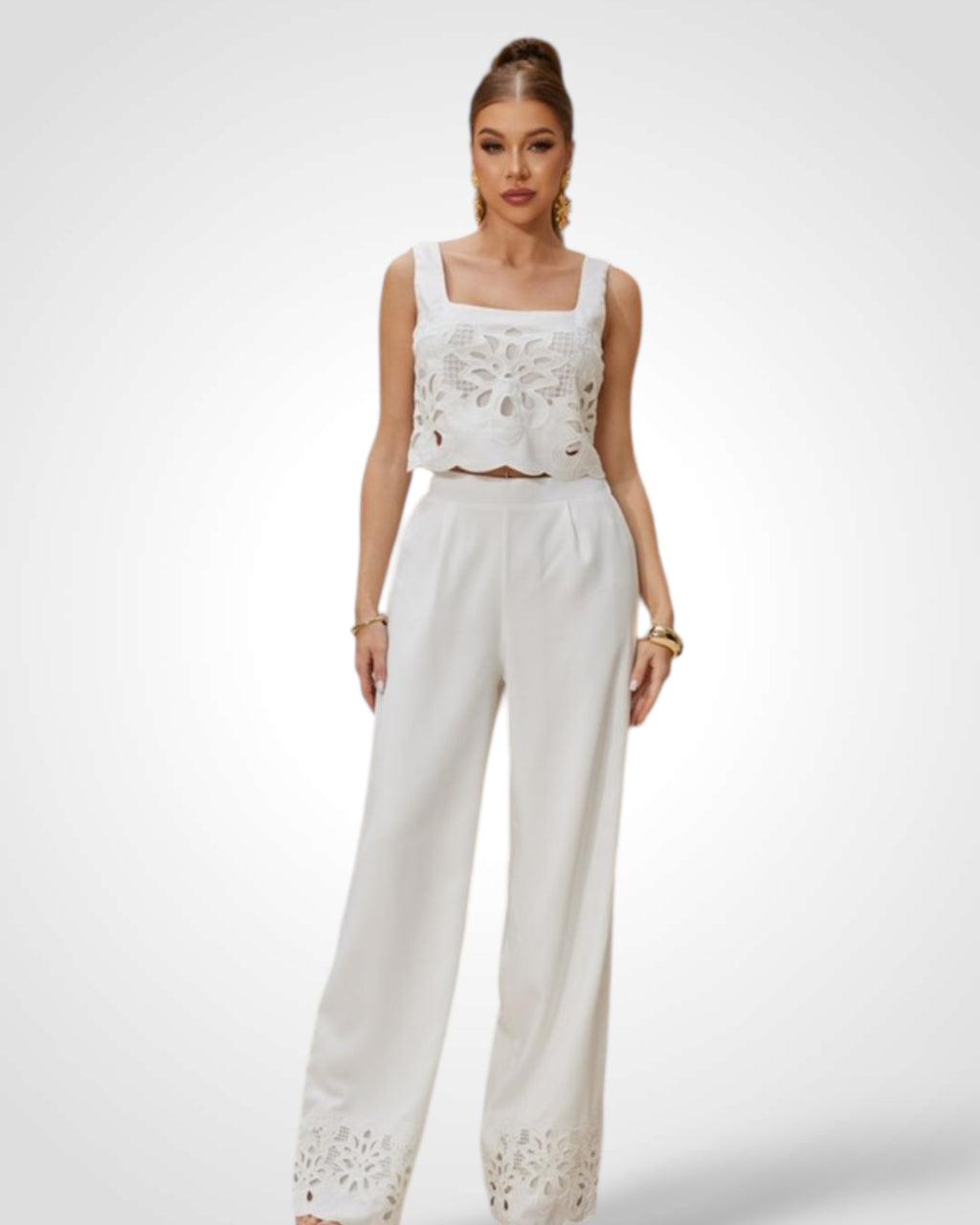 Solid Color Pants Set