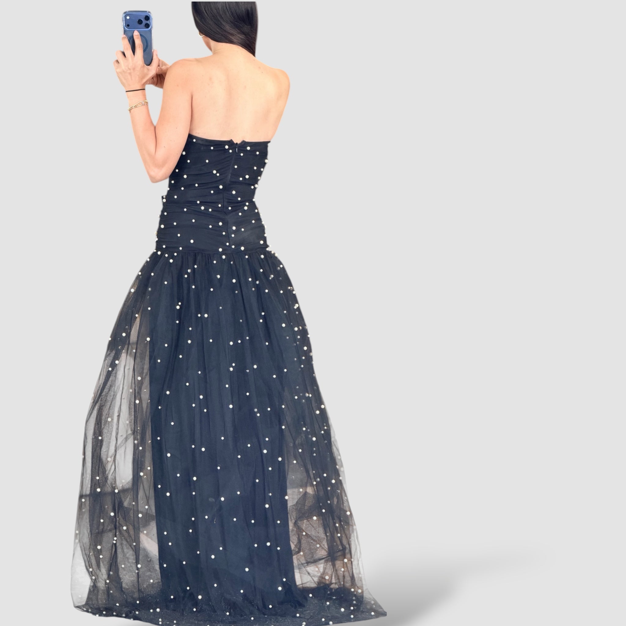 BLACK PEARL LONG DRESS•-3