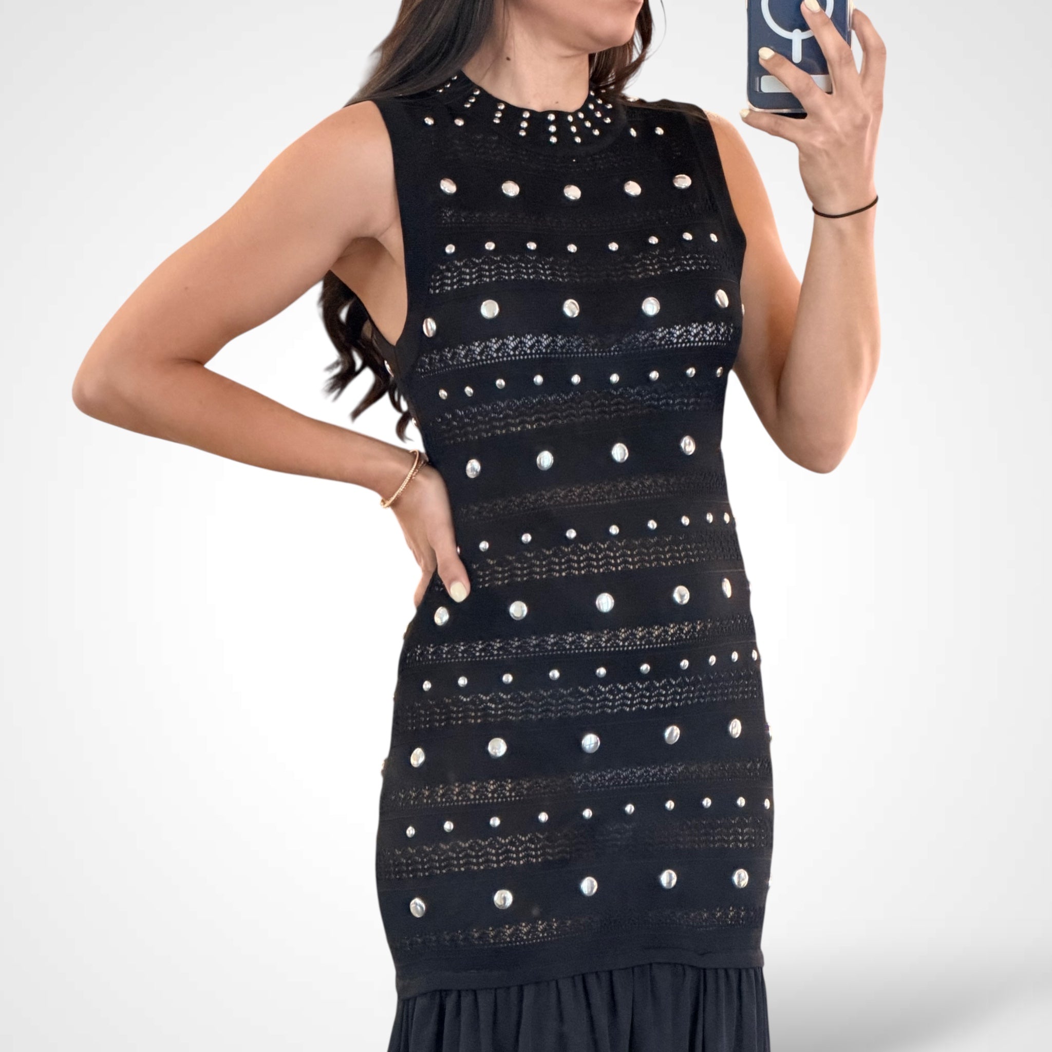 BLACK/SILVER ELEGANT MAXI DRESS•-2