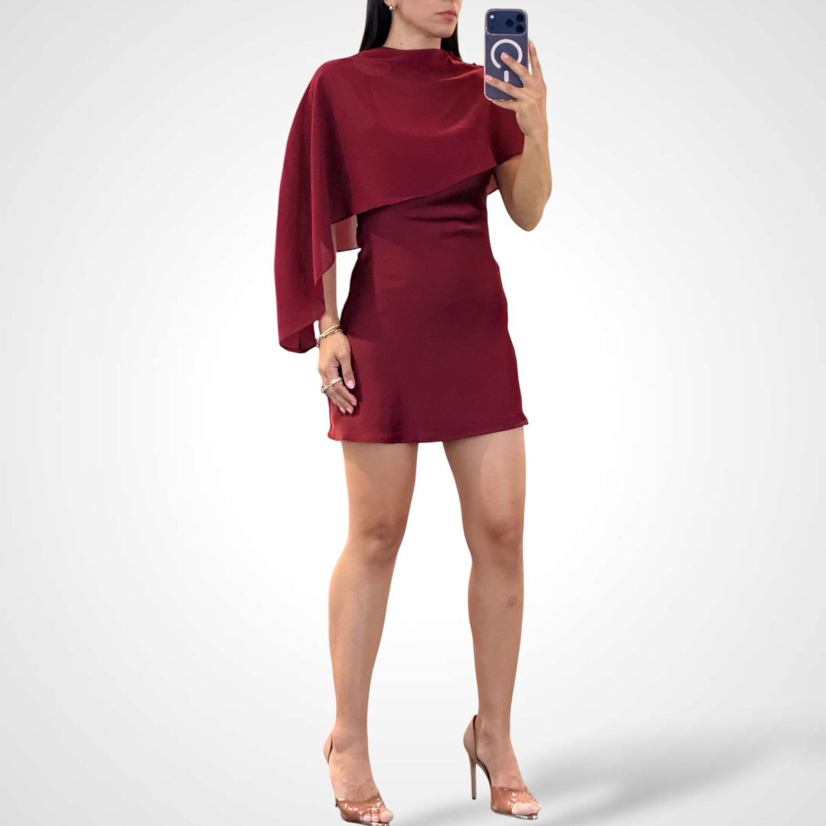 Wine Cape Mini Dress