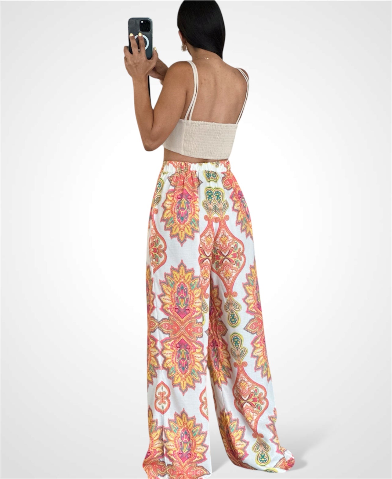 NATURAL LINEN RIBBON BRA TOP