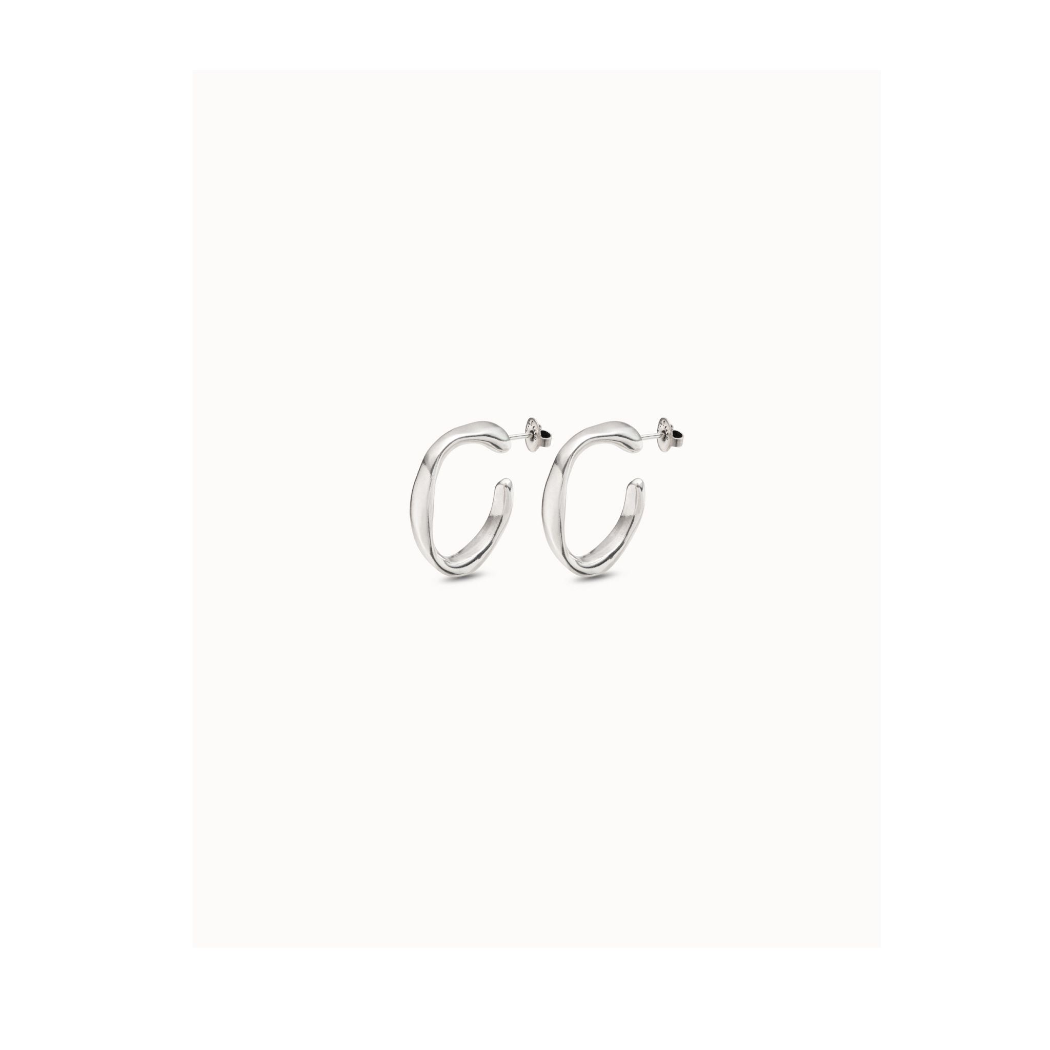 UNO D 50-Sterling silver-plated wide hoop earrings