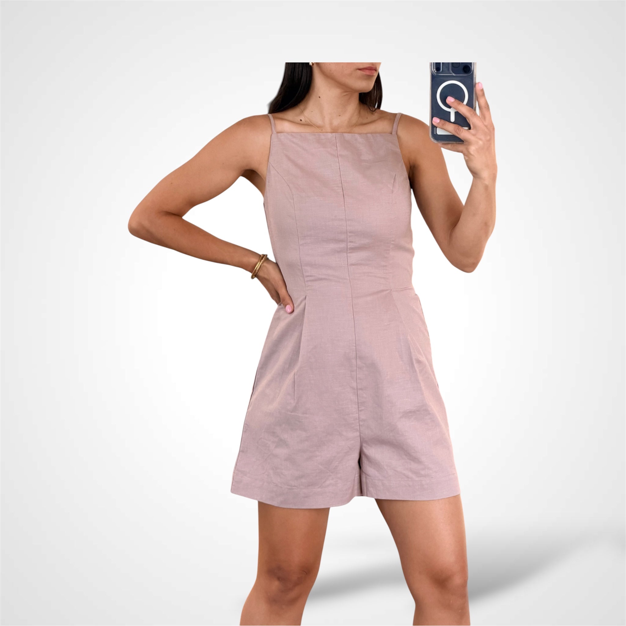 Mauve Linen Romper-2