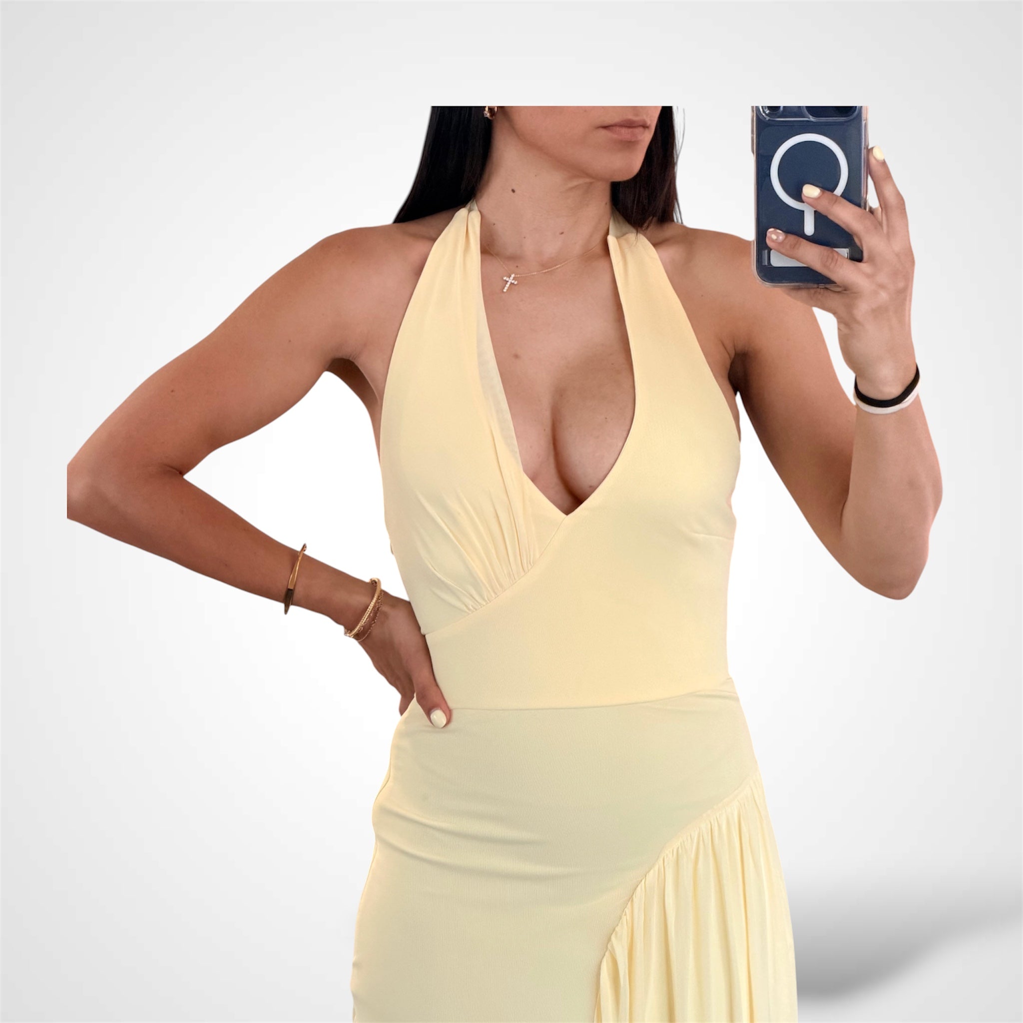 Halter Dreaped Bodice Maxi-2