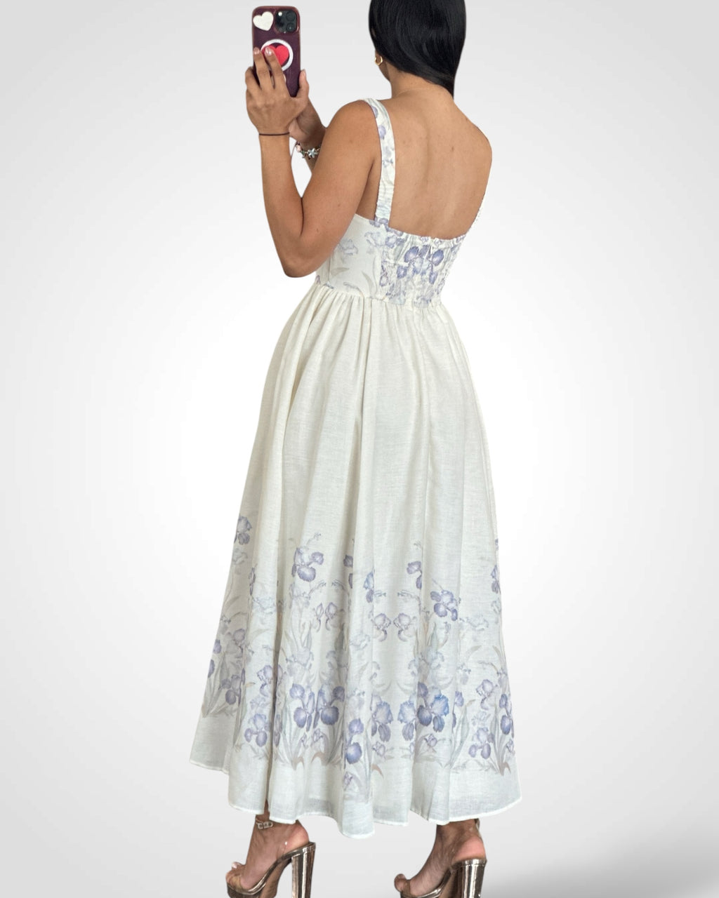 Printed bustier Midi Dress