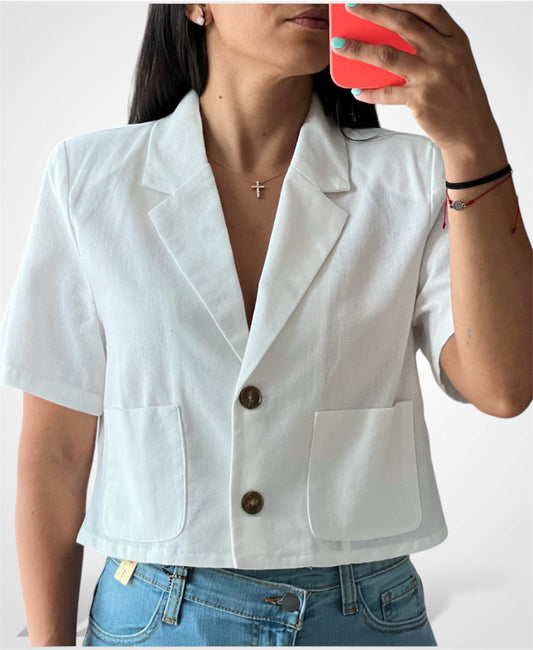 Short White Blazer