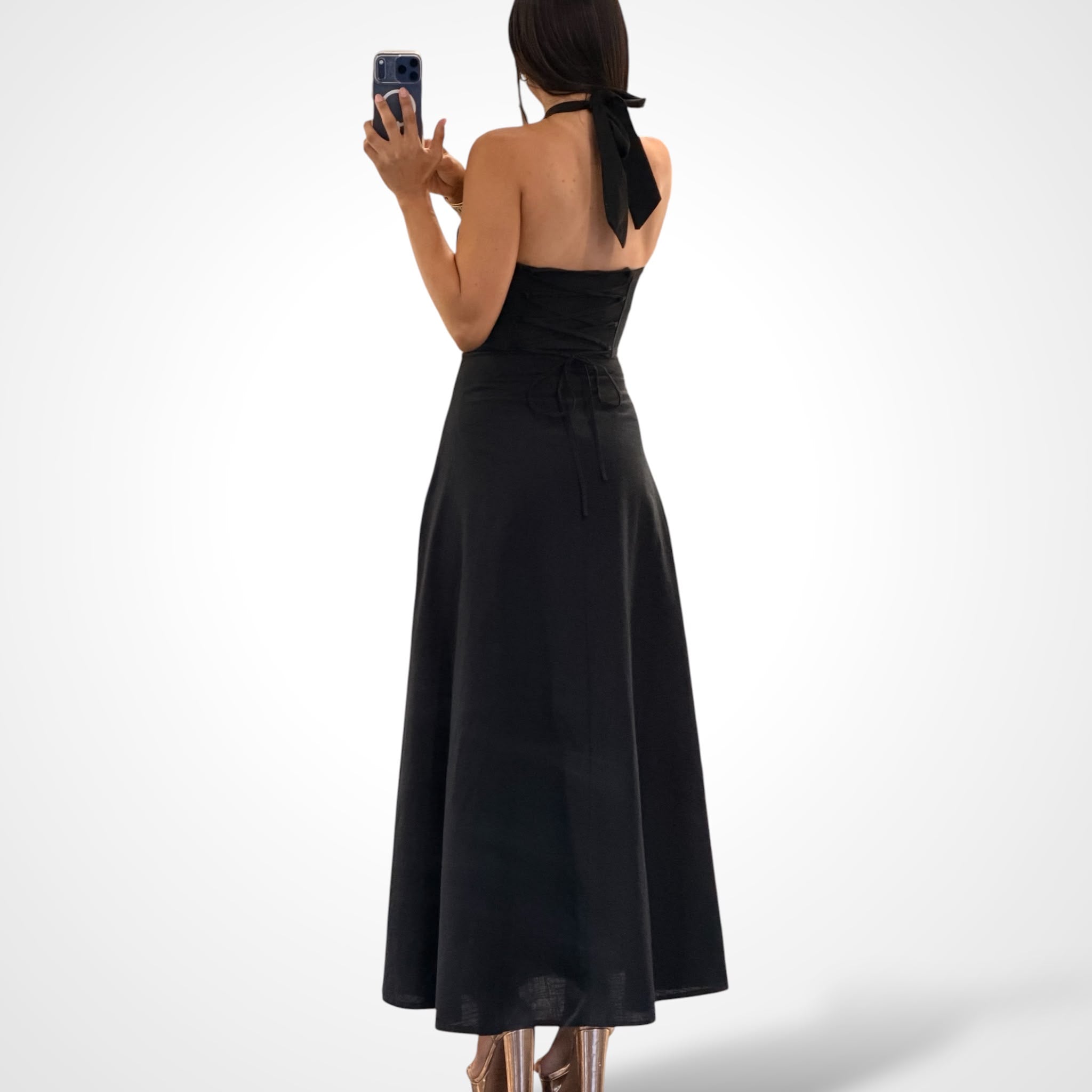 Halter Necklace Maxi Dress-3