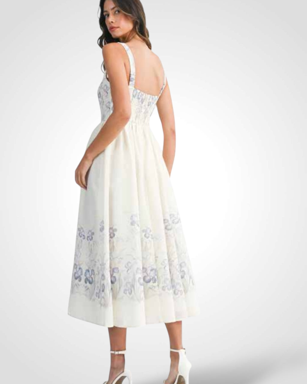 Printed bustier Midi Dress