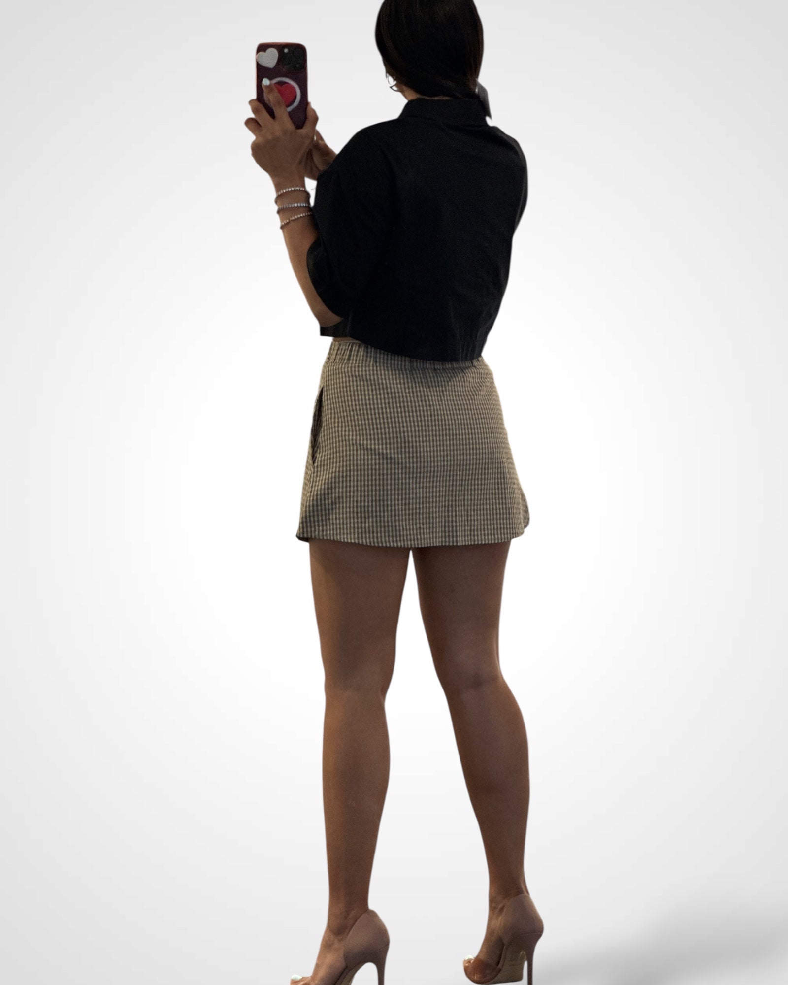 MID WAISTED BUBBLE SHORTS INSIDE MINI SKIRT•-3