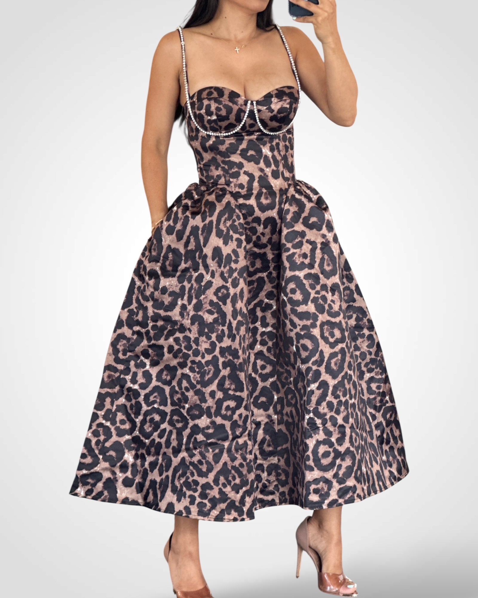 SJQ-ELEGANT ANIMAL PRINT DRESS