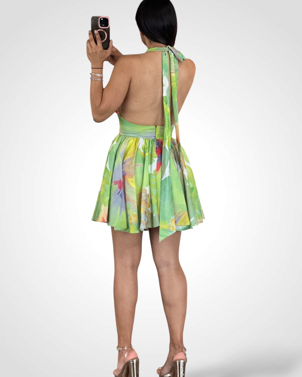 FLEUR ULTRA FLARE HALTER DRESS