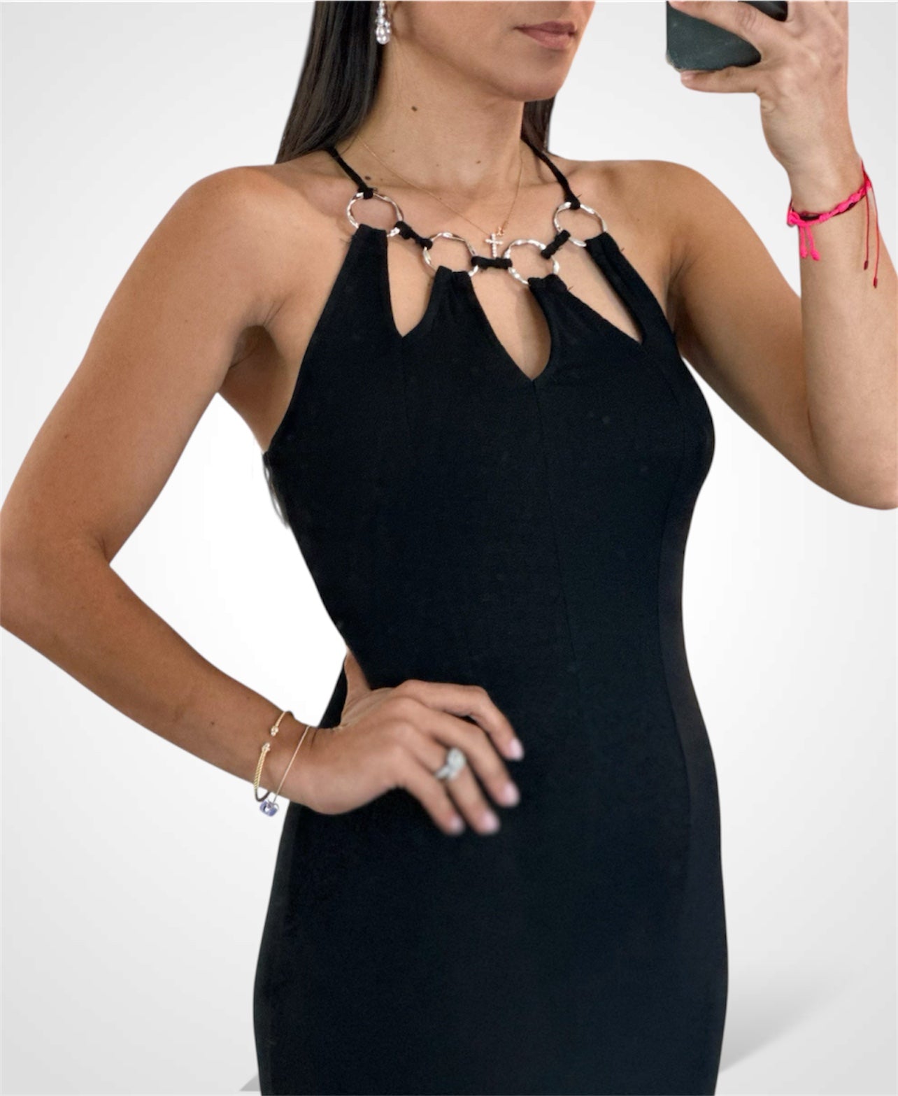 Onyx Halter Goddess Dress