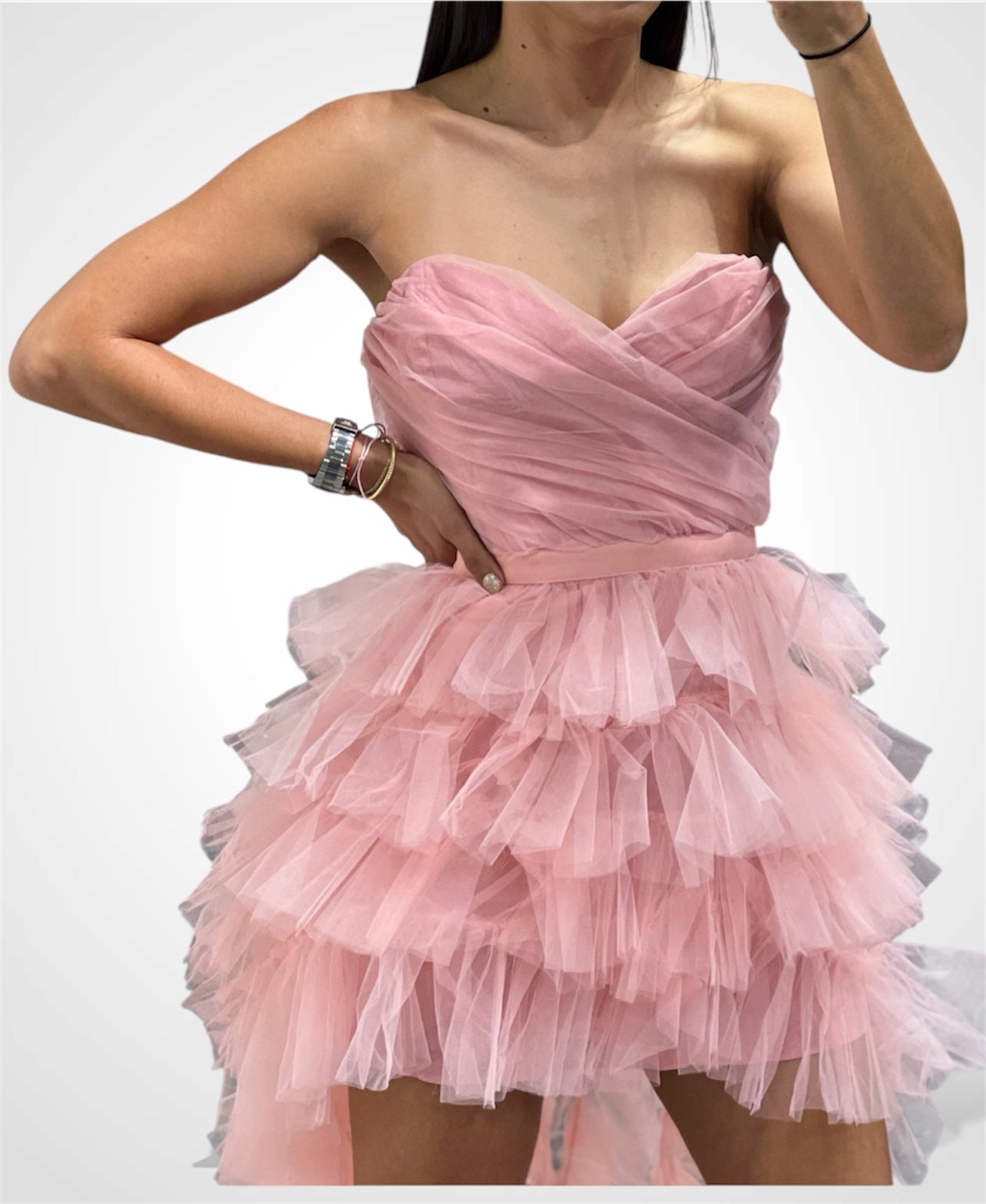 TULLE LAYERS MESH DRESS•-2