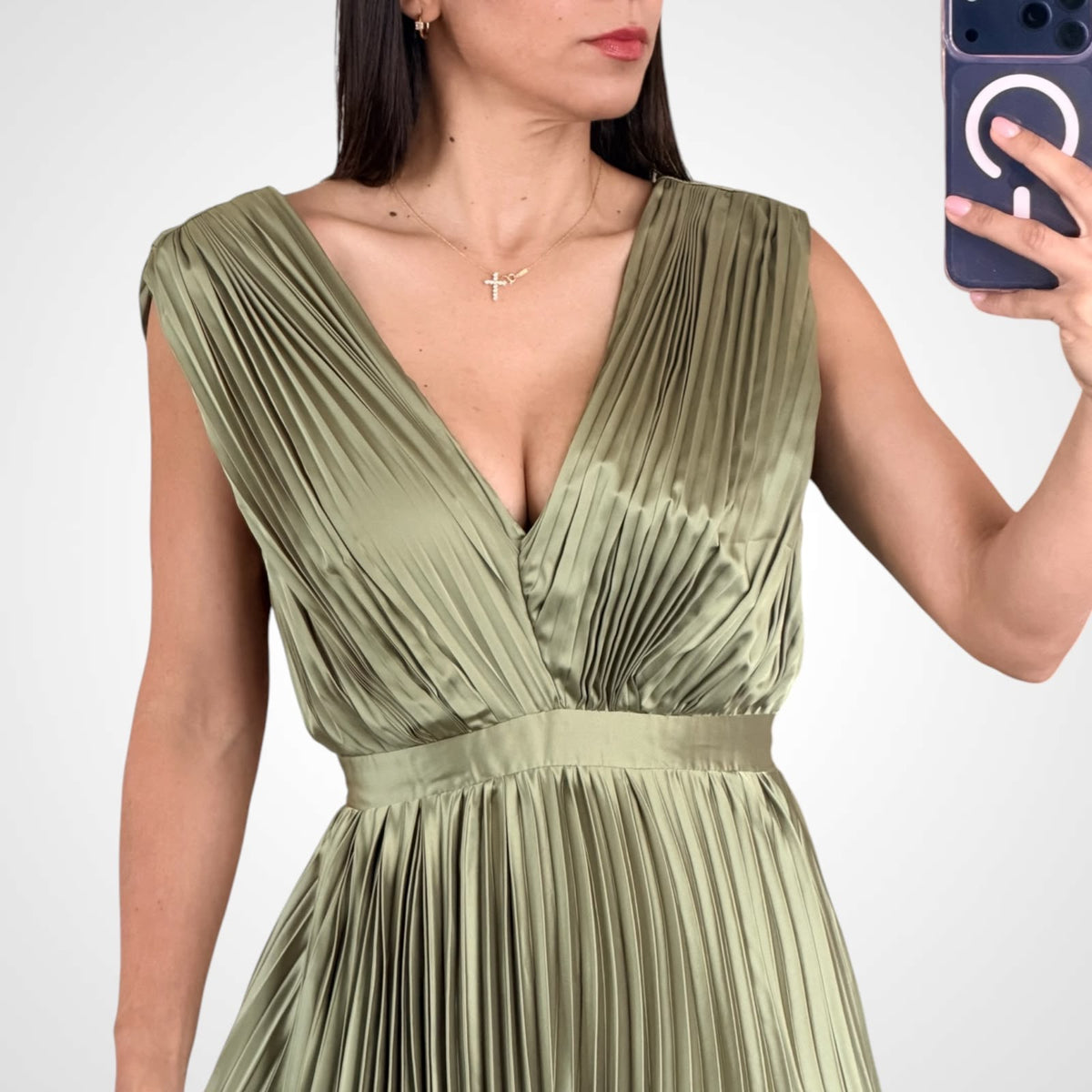 Olive Elegance Maxi Dress-2