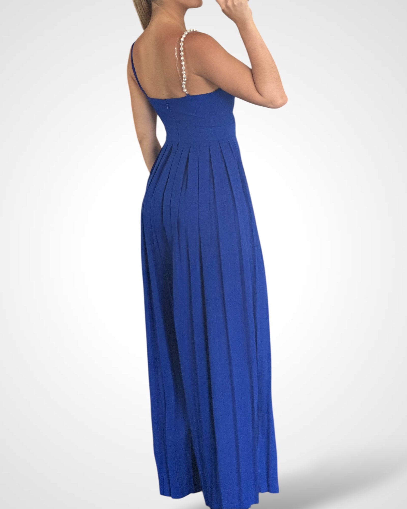 Pearl Detail Wide Leg Jumpsuit•-3