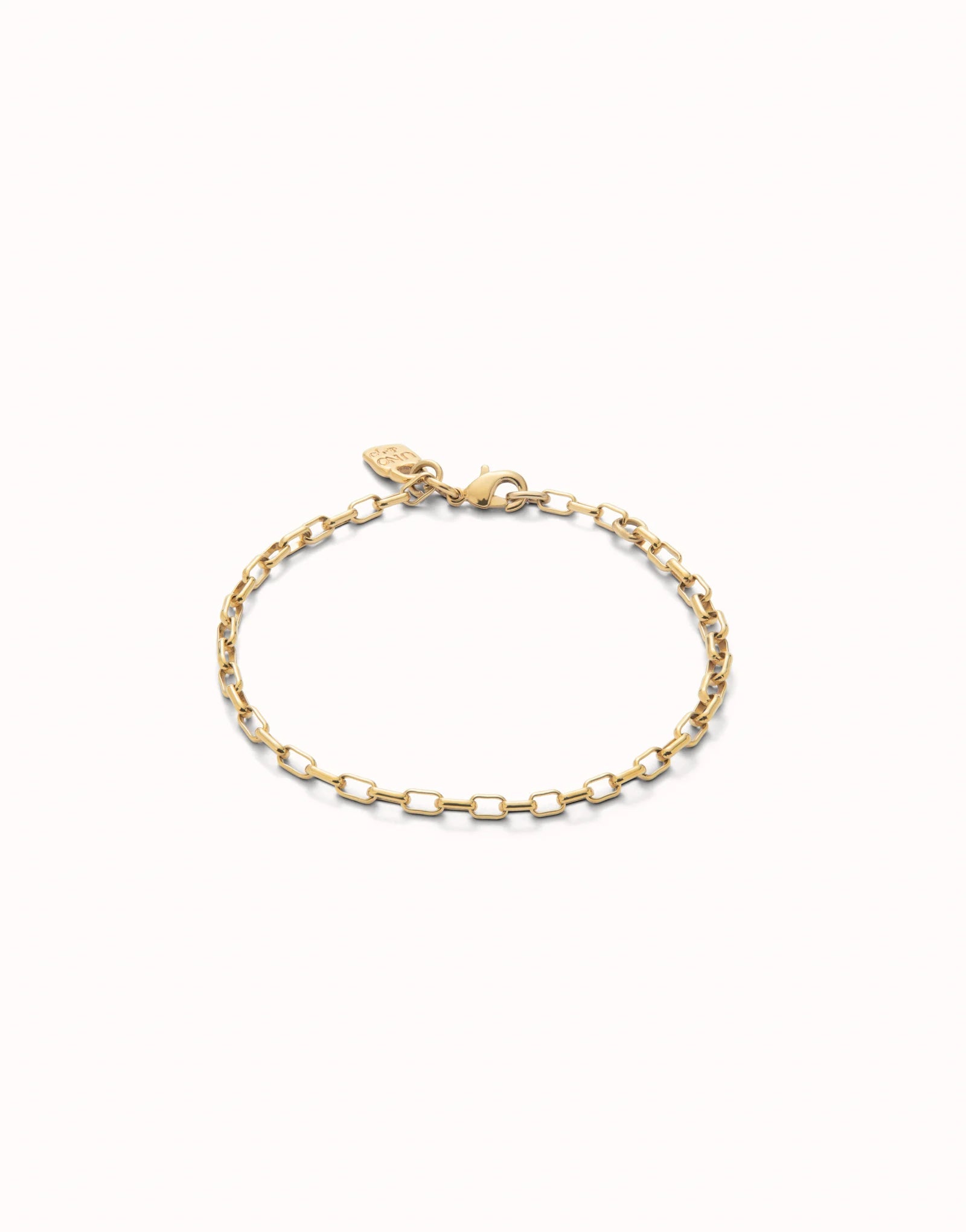 Uno de 50 Pulsera con eslabones medianos bañada en oro 18k•
