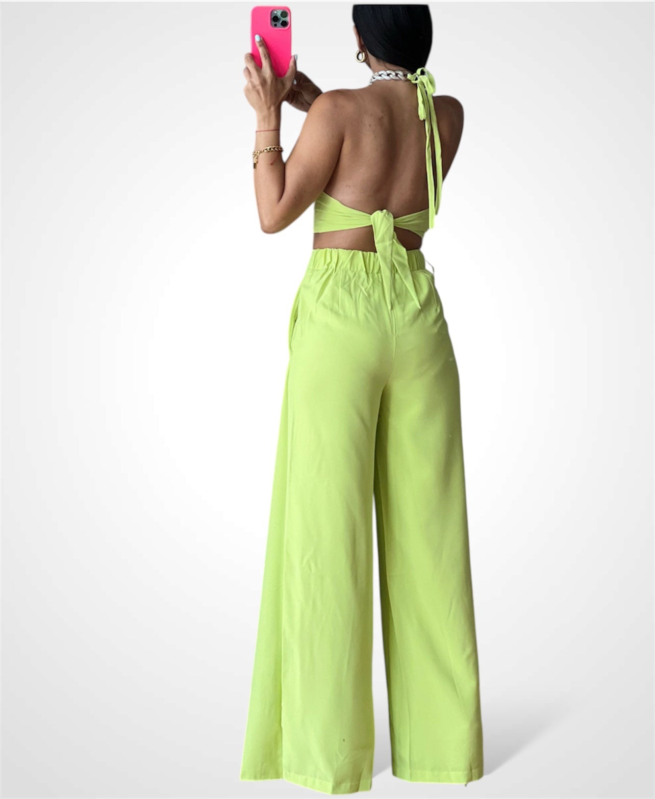Chain Neck Crop Top•-3