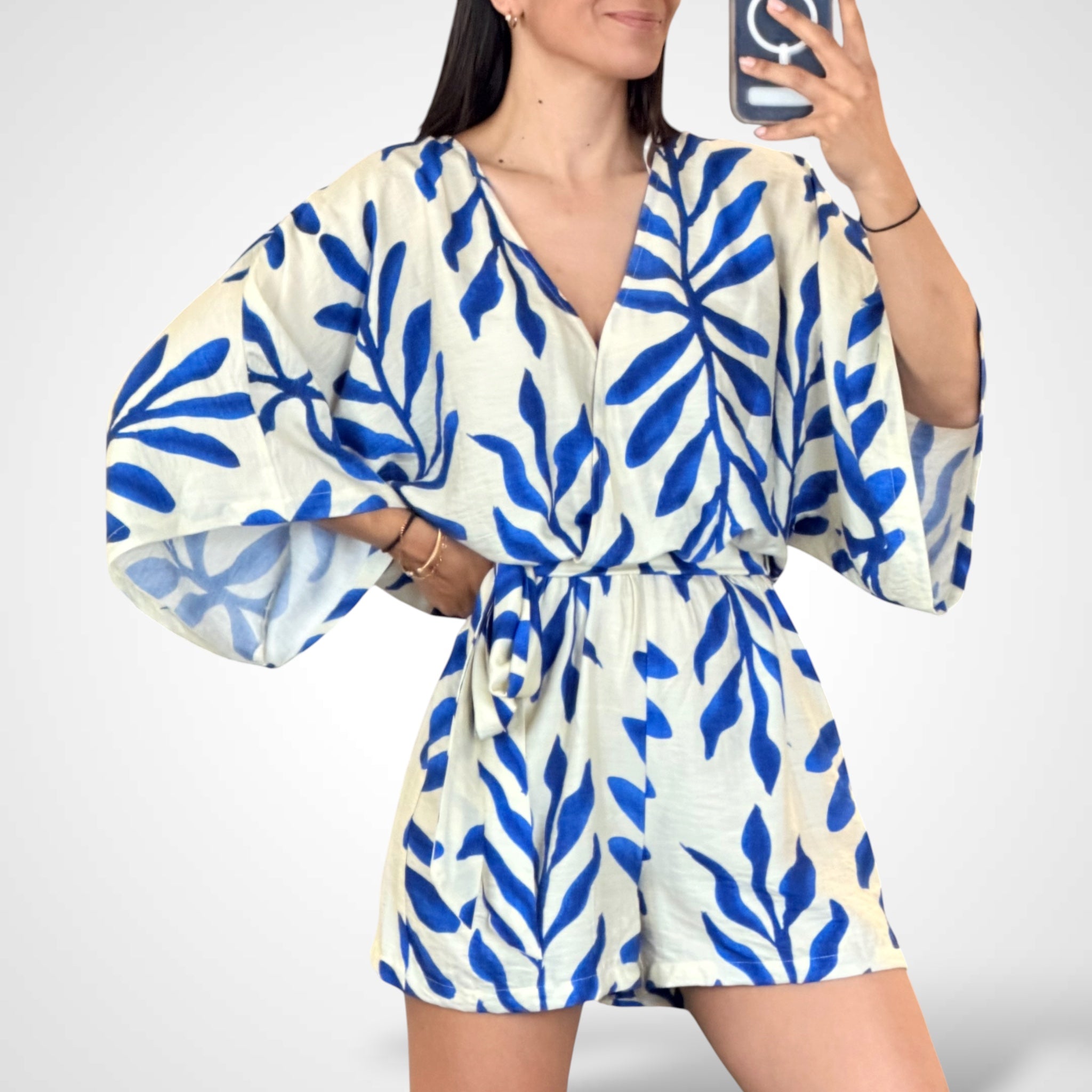 Sleeve Waisted Romper•-2