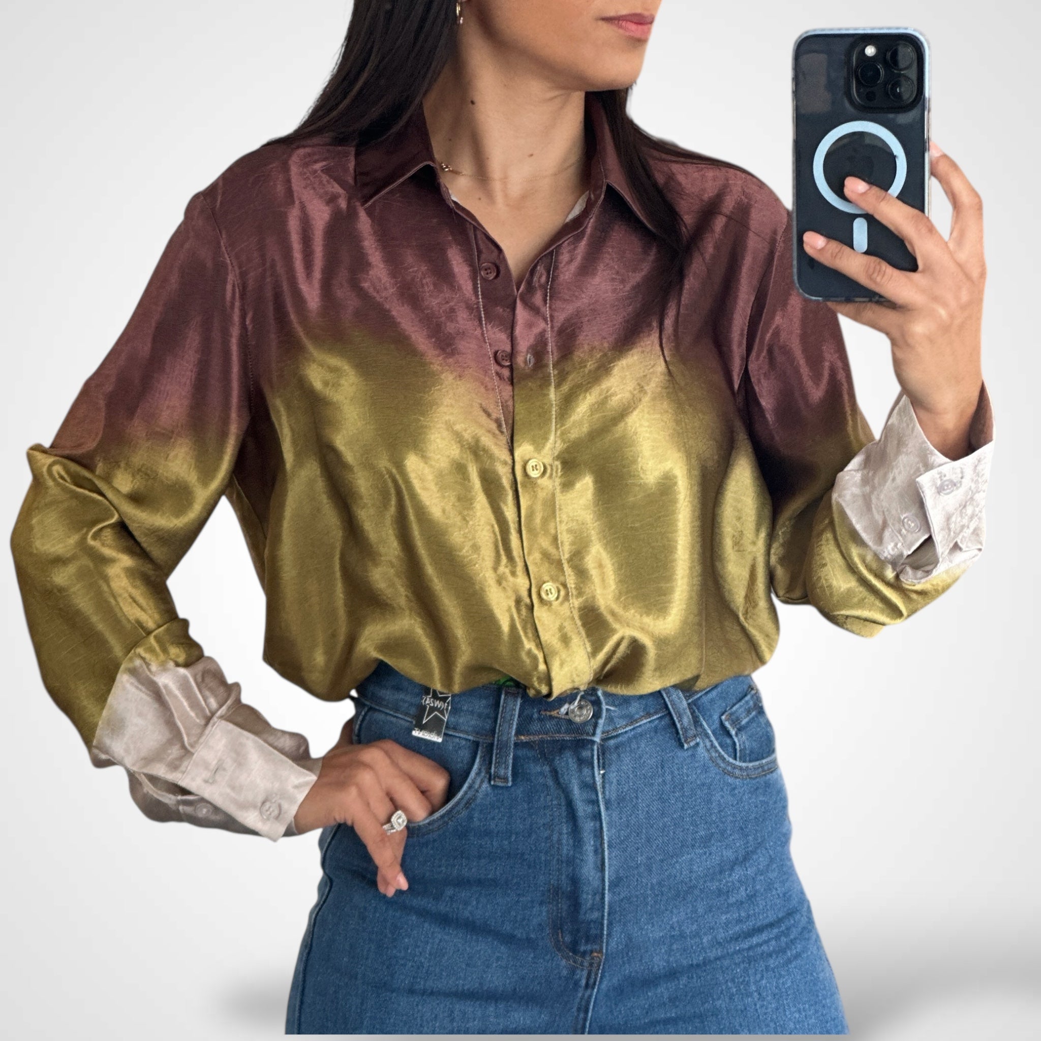 MULTICOLOR LONG SLEEVE BLOUSE•