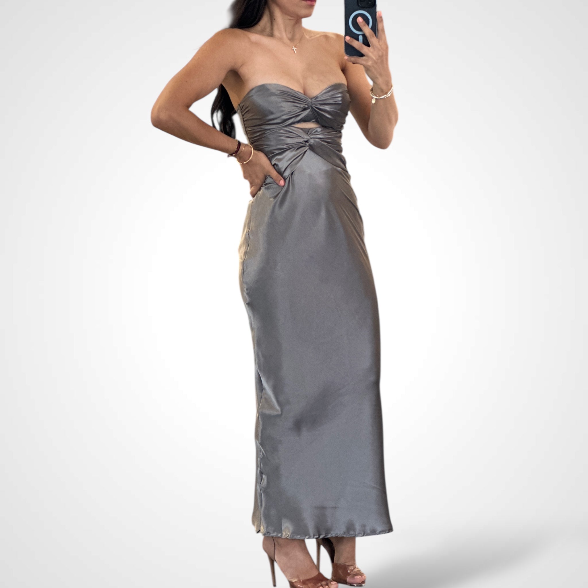 CHARCOAL MAXI DRESS•-1