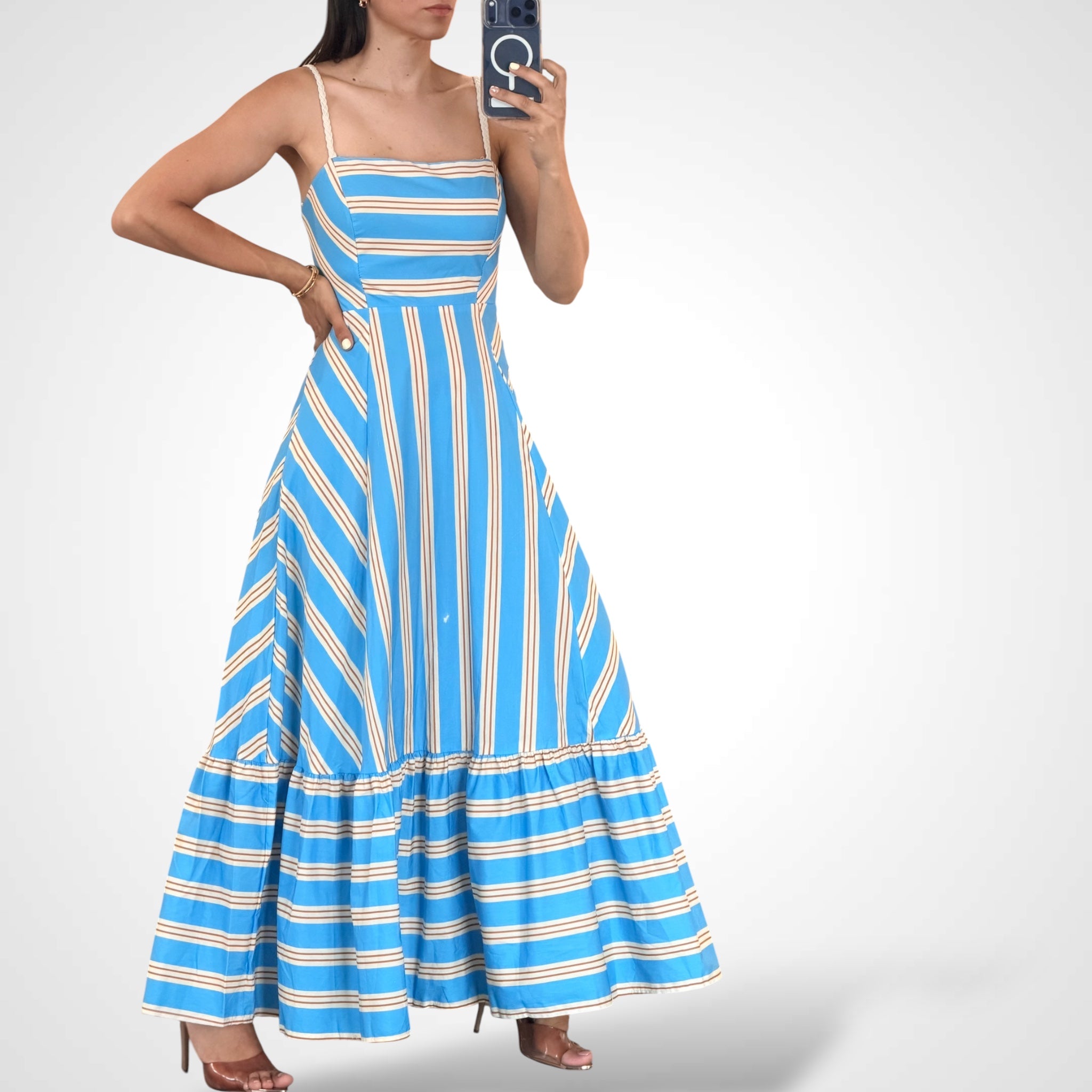 Printed Midi Dress•