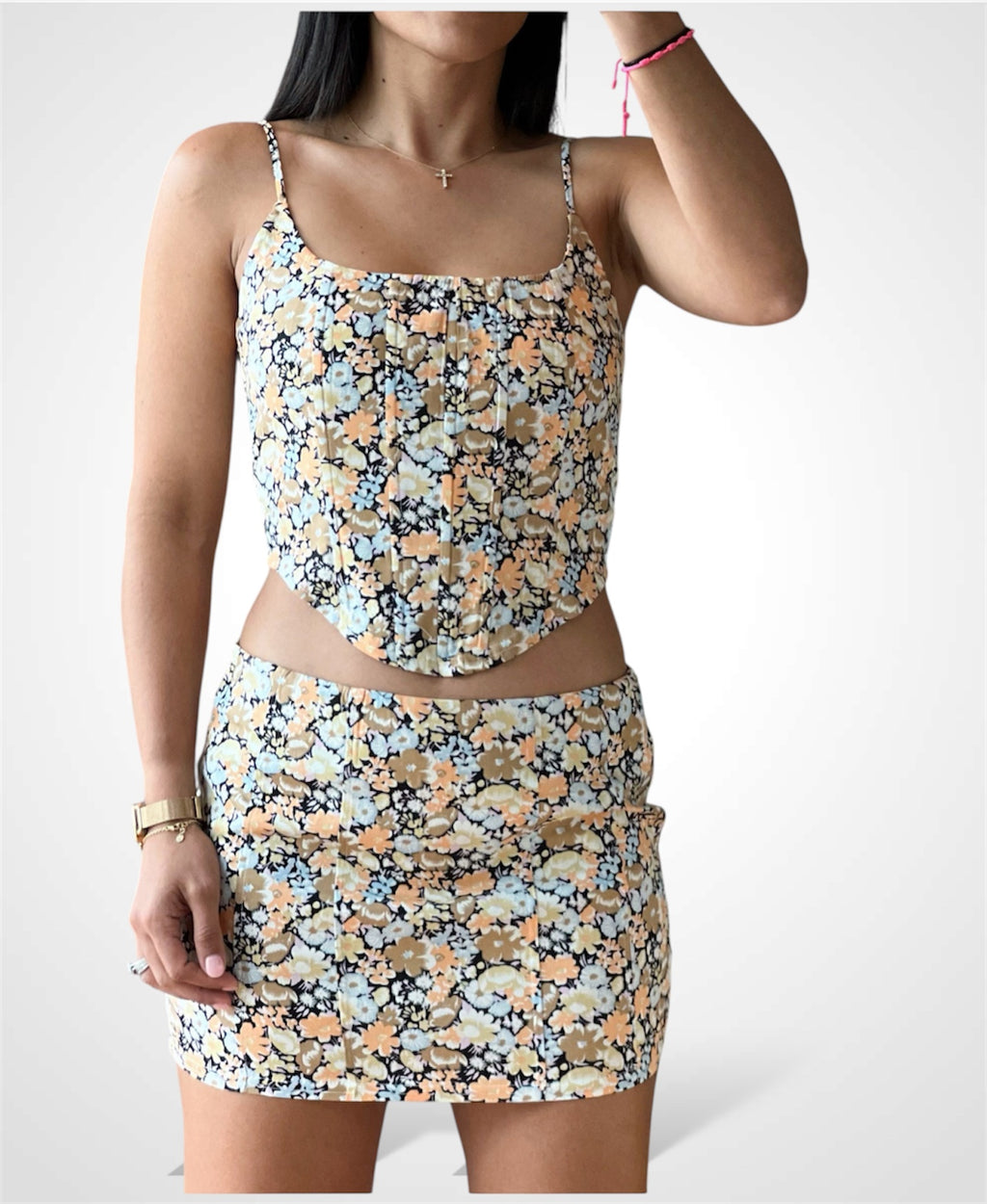 Floral Print Mini Skirt