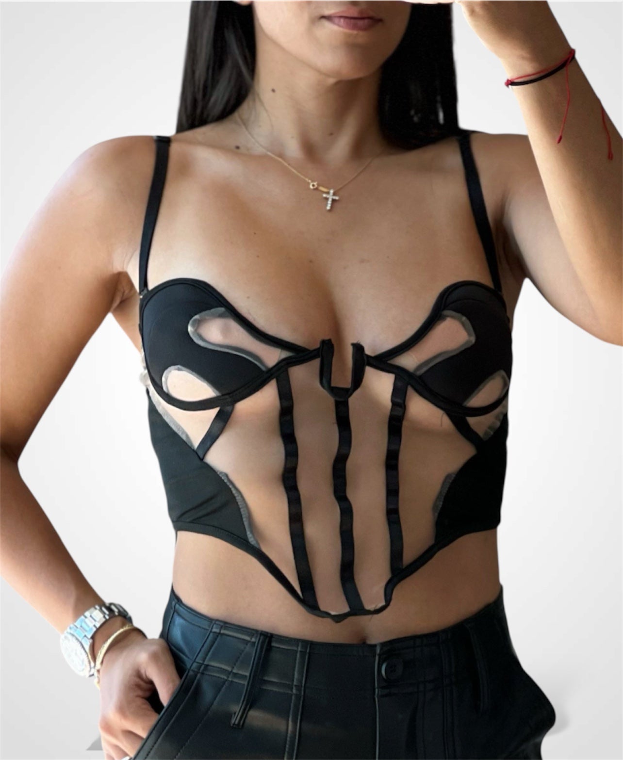 Mesh Bustier Top