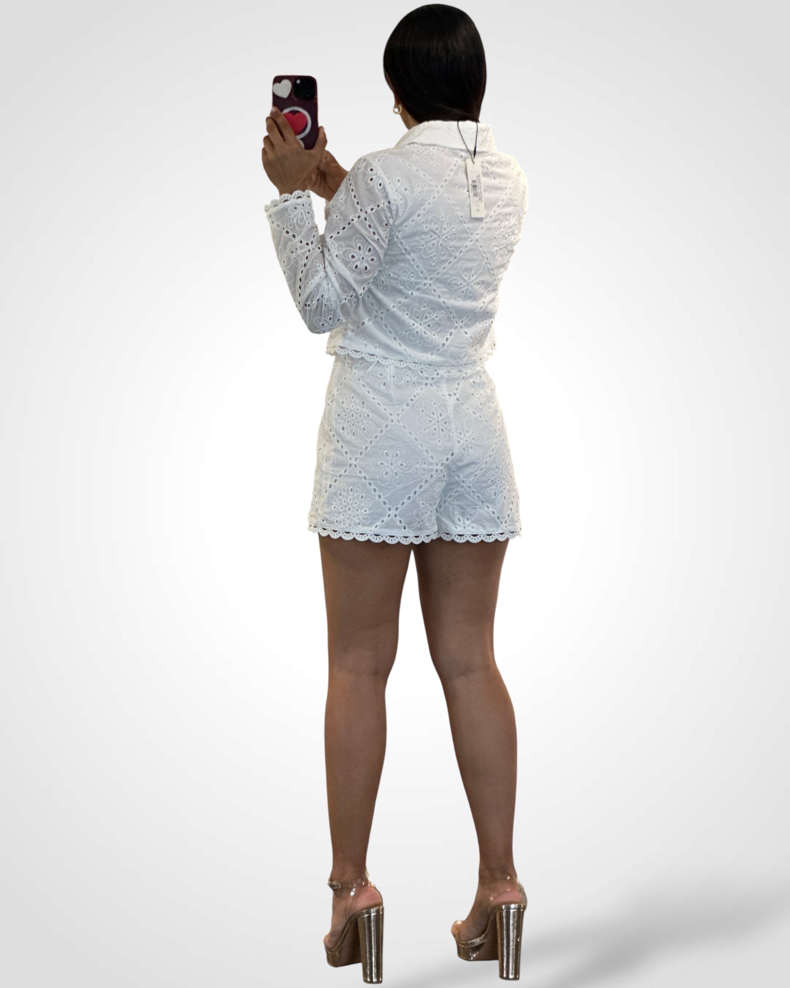 Eyelet Shirt and Shorts Set