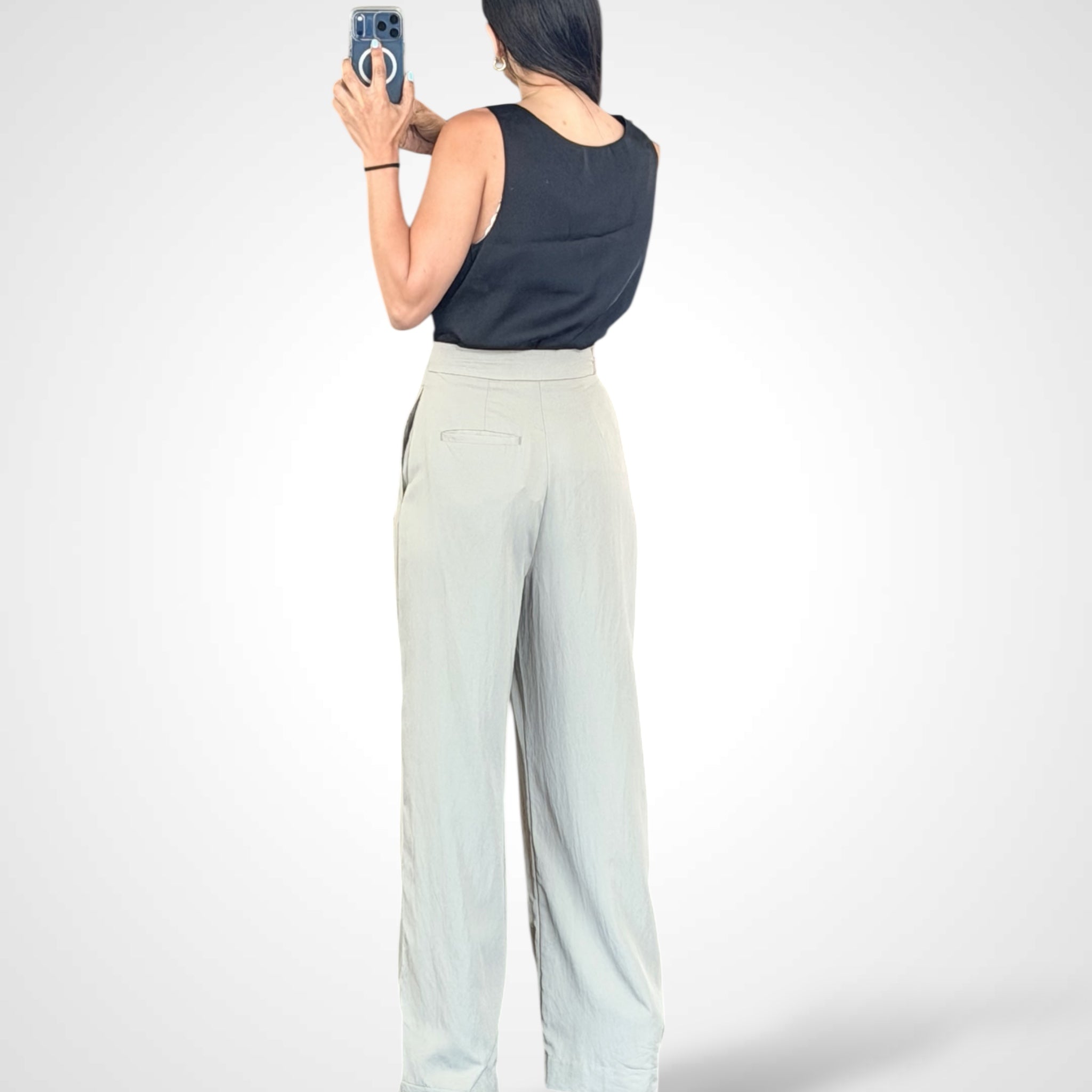 Wrap-style Wide Leg Pants With Self Tie Detail•-4