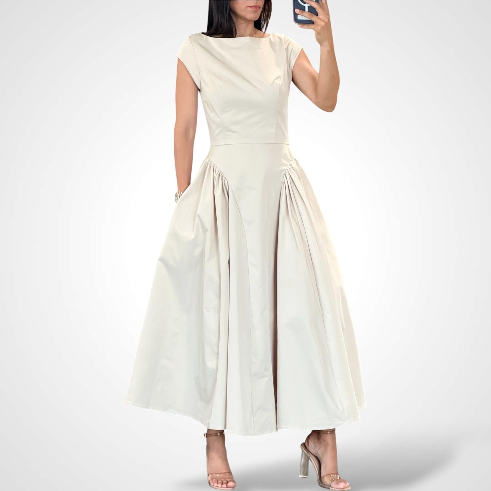 Taupe Midi Dress-1