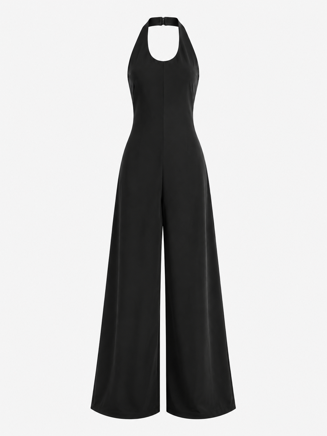Black Halter Long Jumpsuit-4
