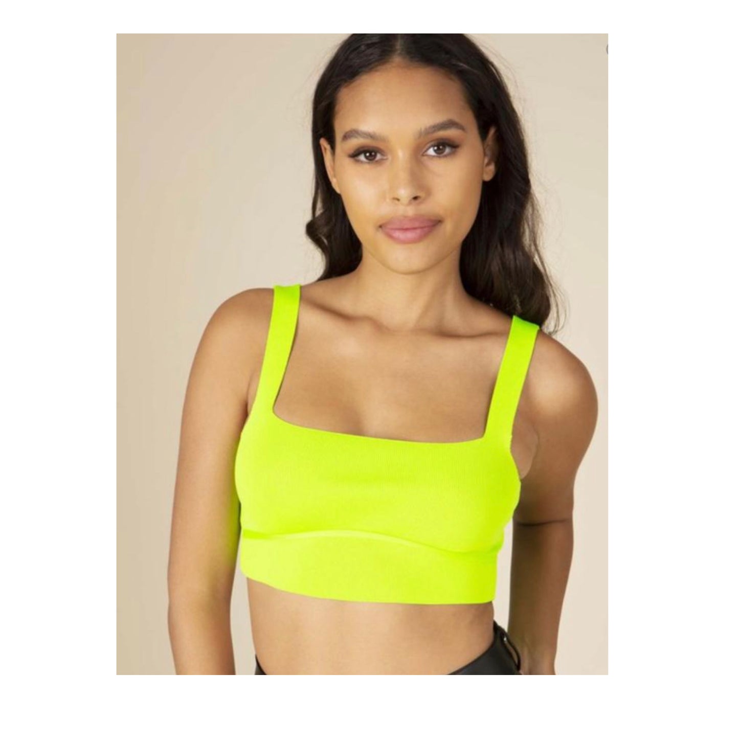Basic Neon Yellow Crop Top