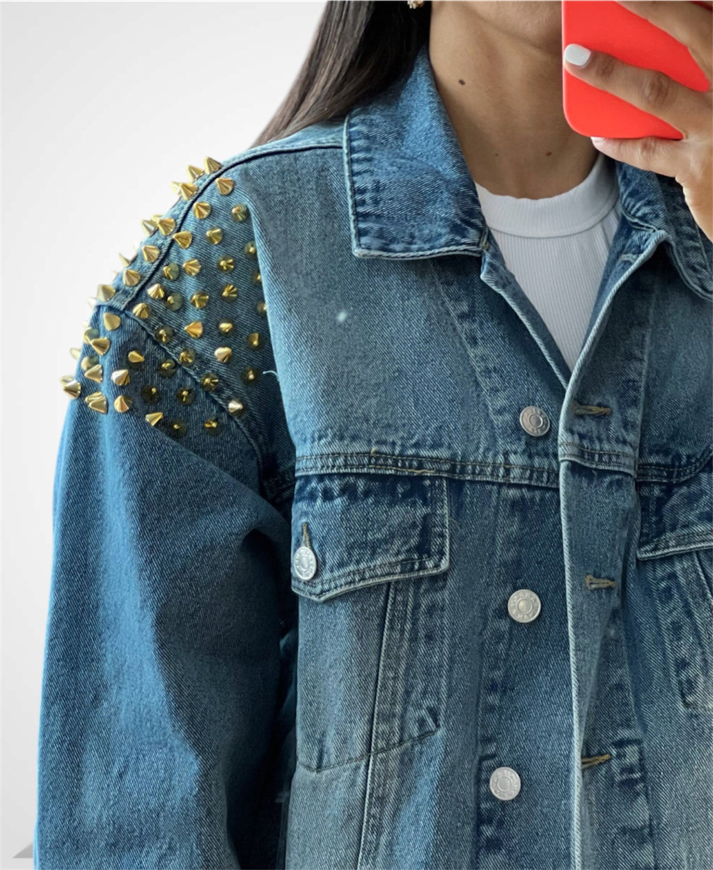Spike Studded Denim Jacket