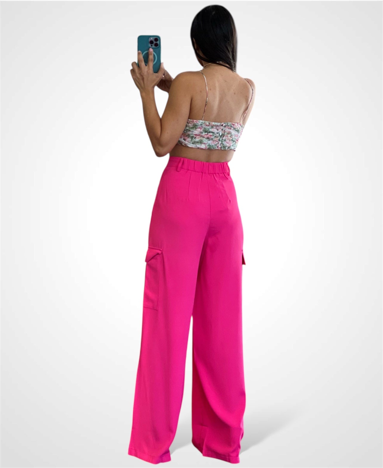 Rose Print Crop top•*-3