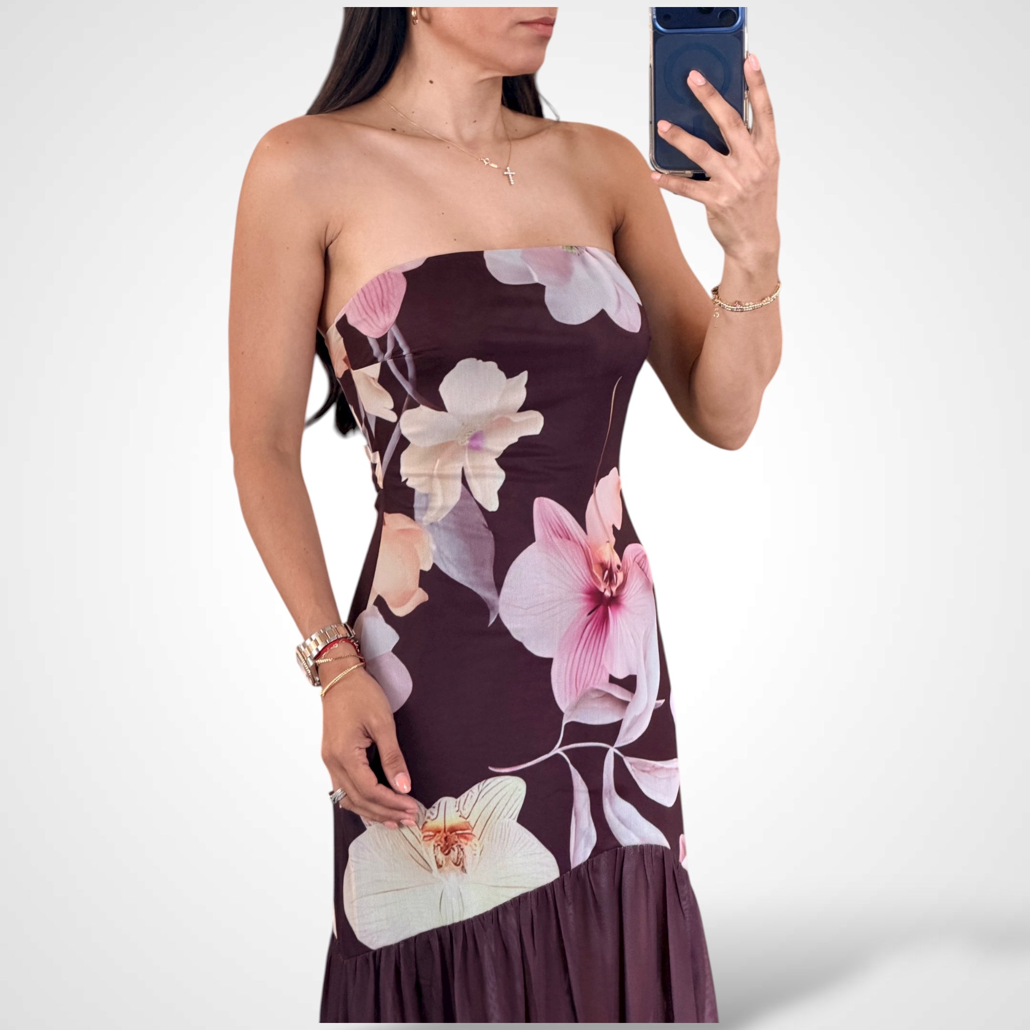 SLEEVELESS FLORAL MAXI DRESS•-2