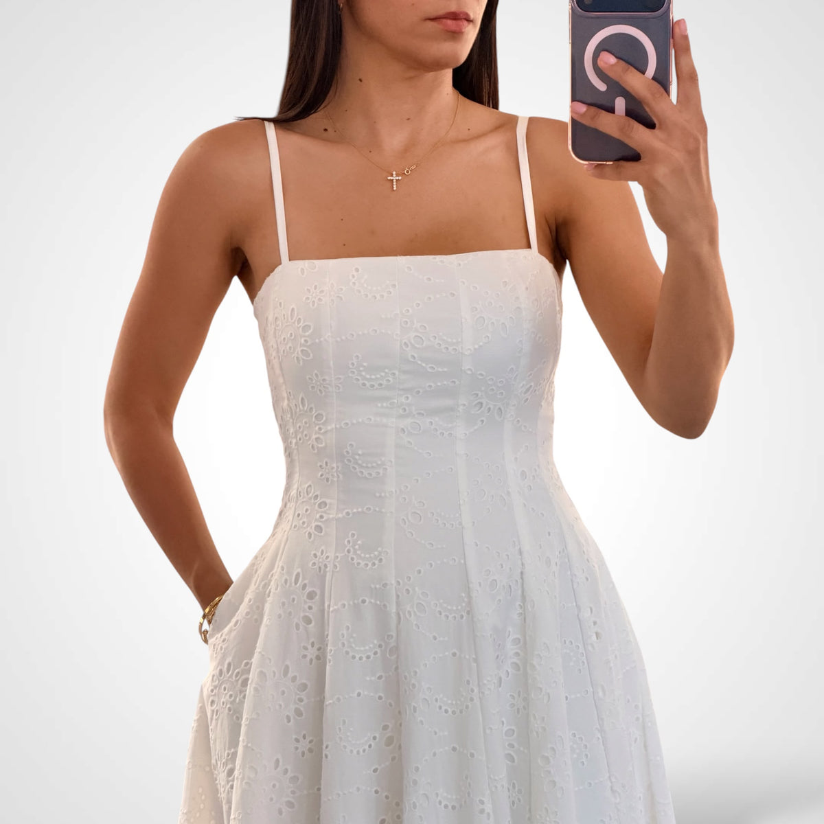 Camille Eyelet MIDI Dress-2