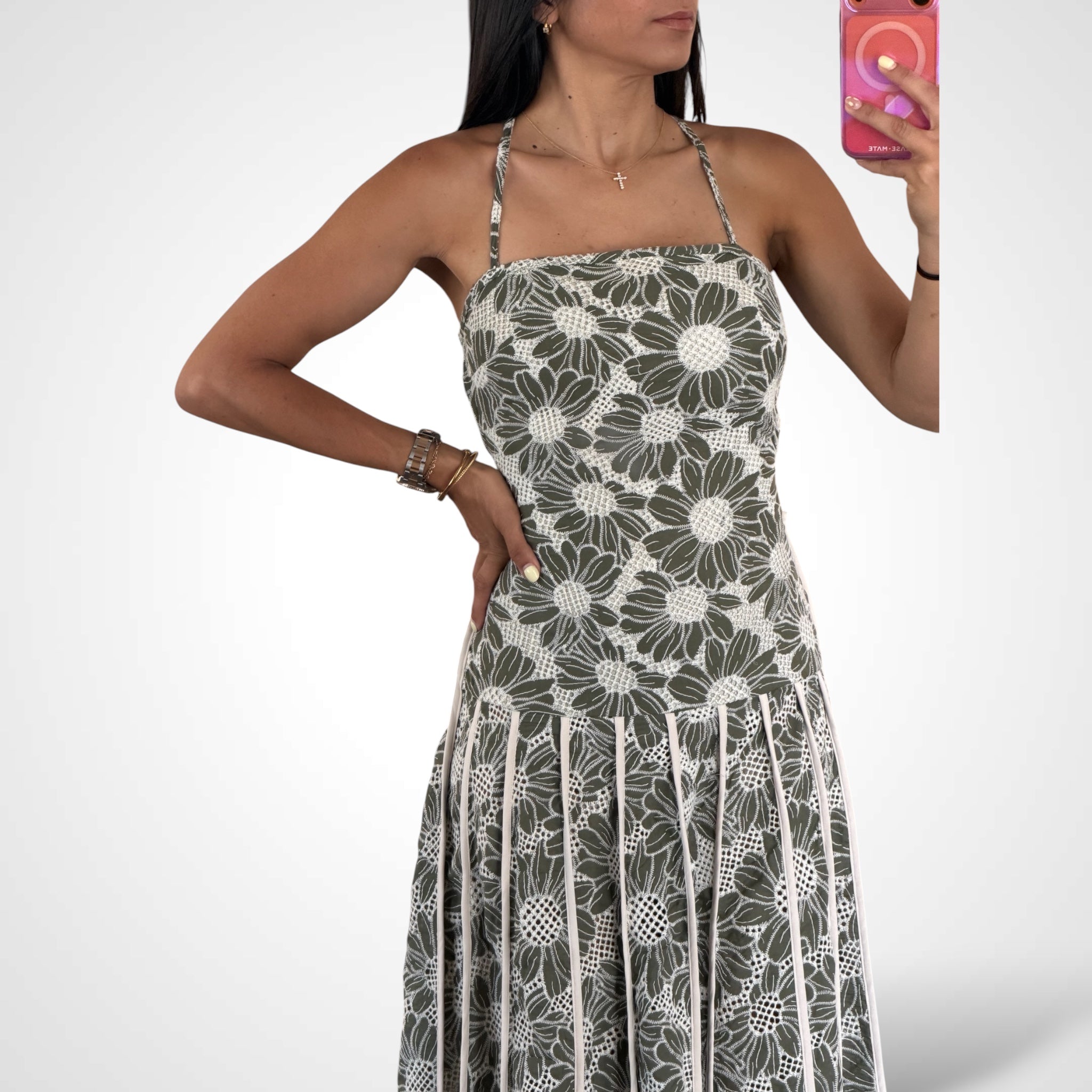 HALTER FLORAL EMBROIDERY MAXI DRESS-2